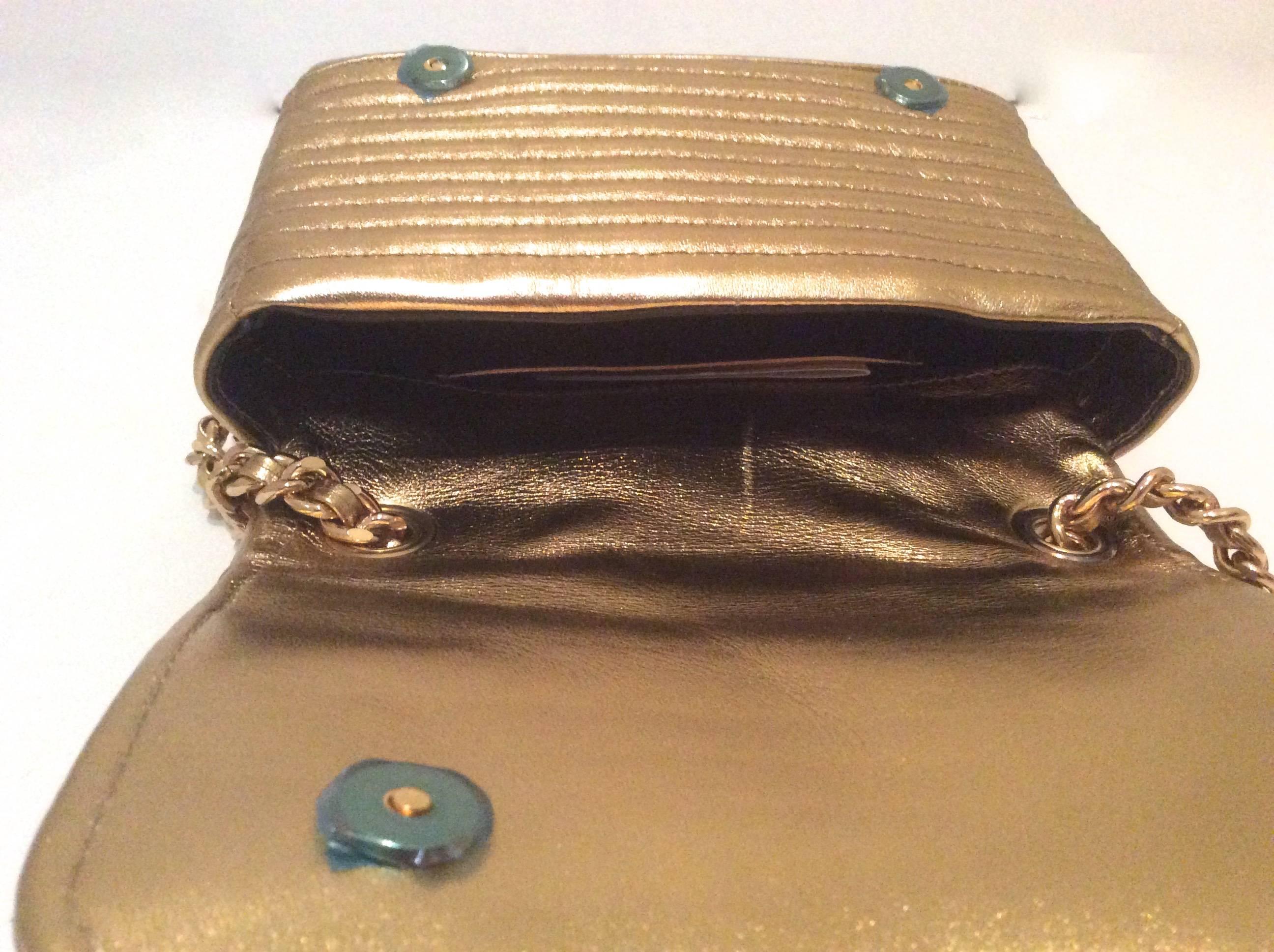 Moschino Gold Biker Jacket Handbag - Rare 4