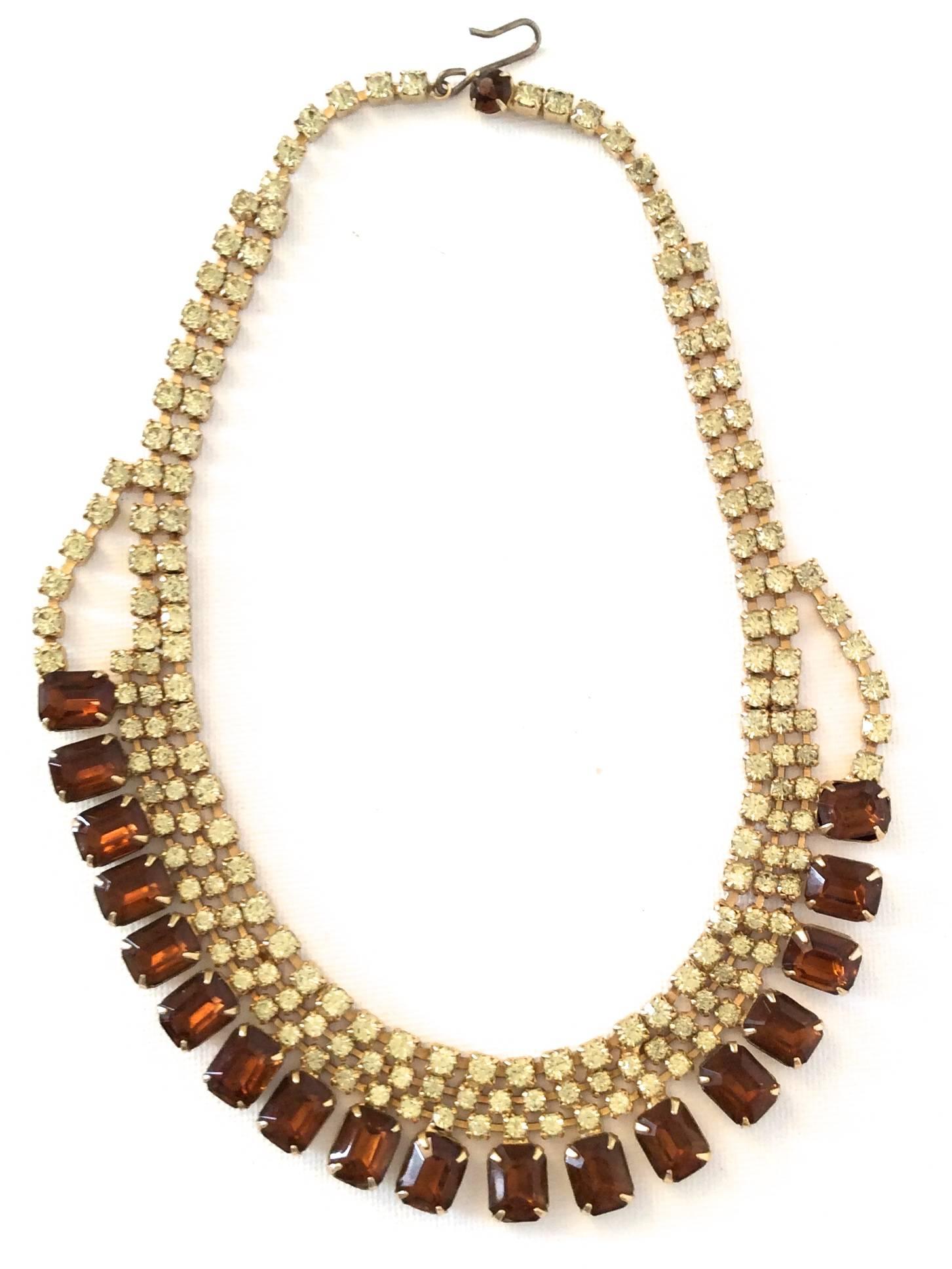 Women's Fabulous Vintage Rhinestone Necklace - 1950's For Sale