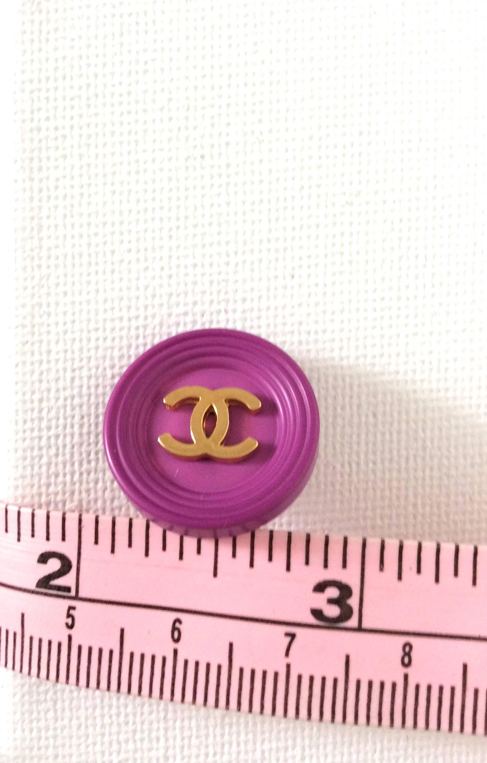 Purple Set of 5 Vintage Chanel Buttons