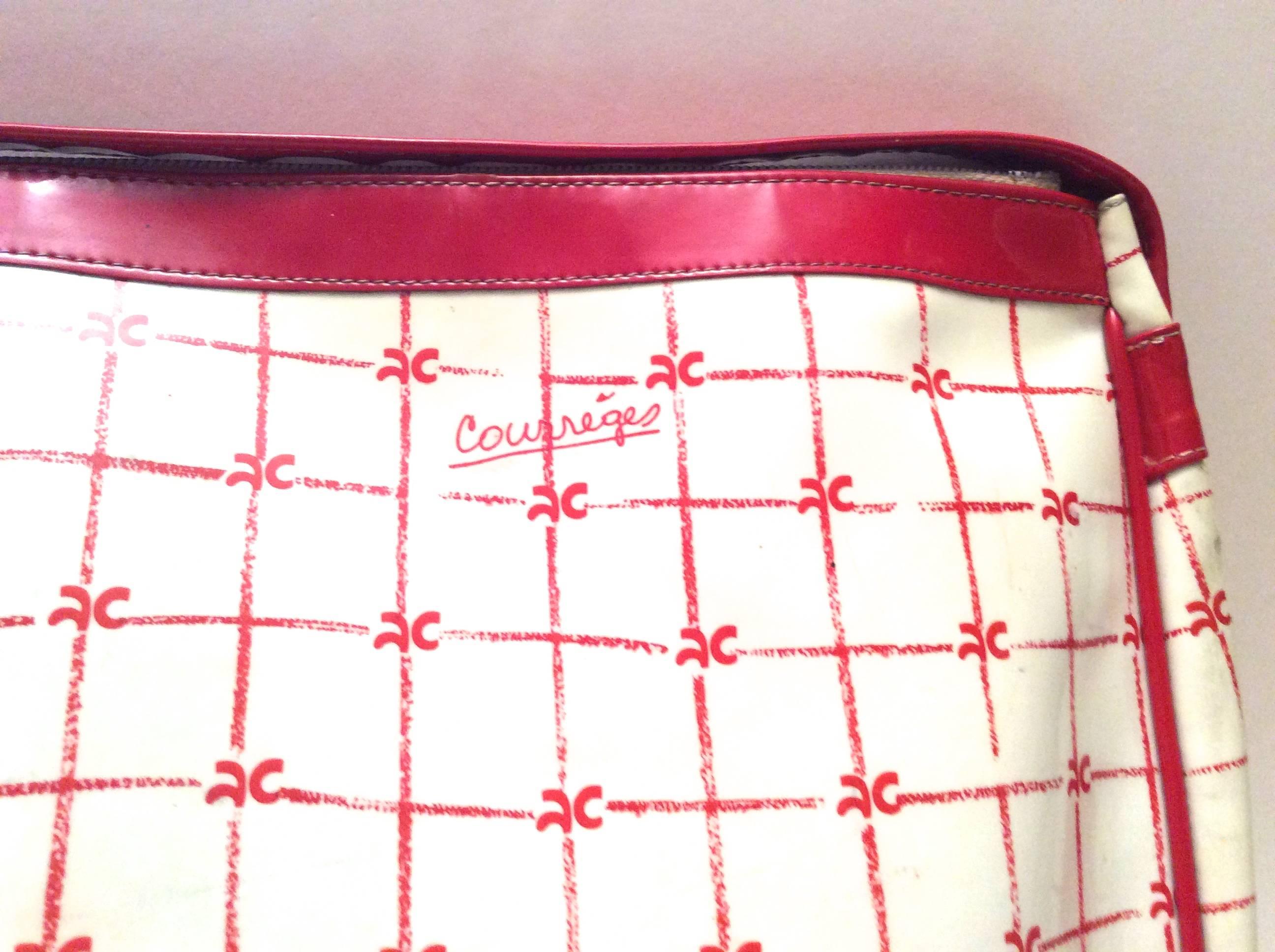 Rare 1970's Courreges Purse - White and Red  For Sale 2