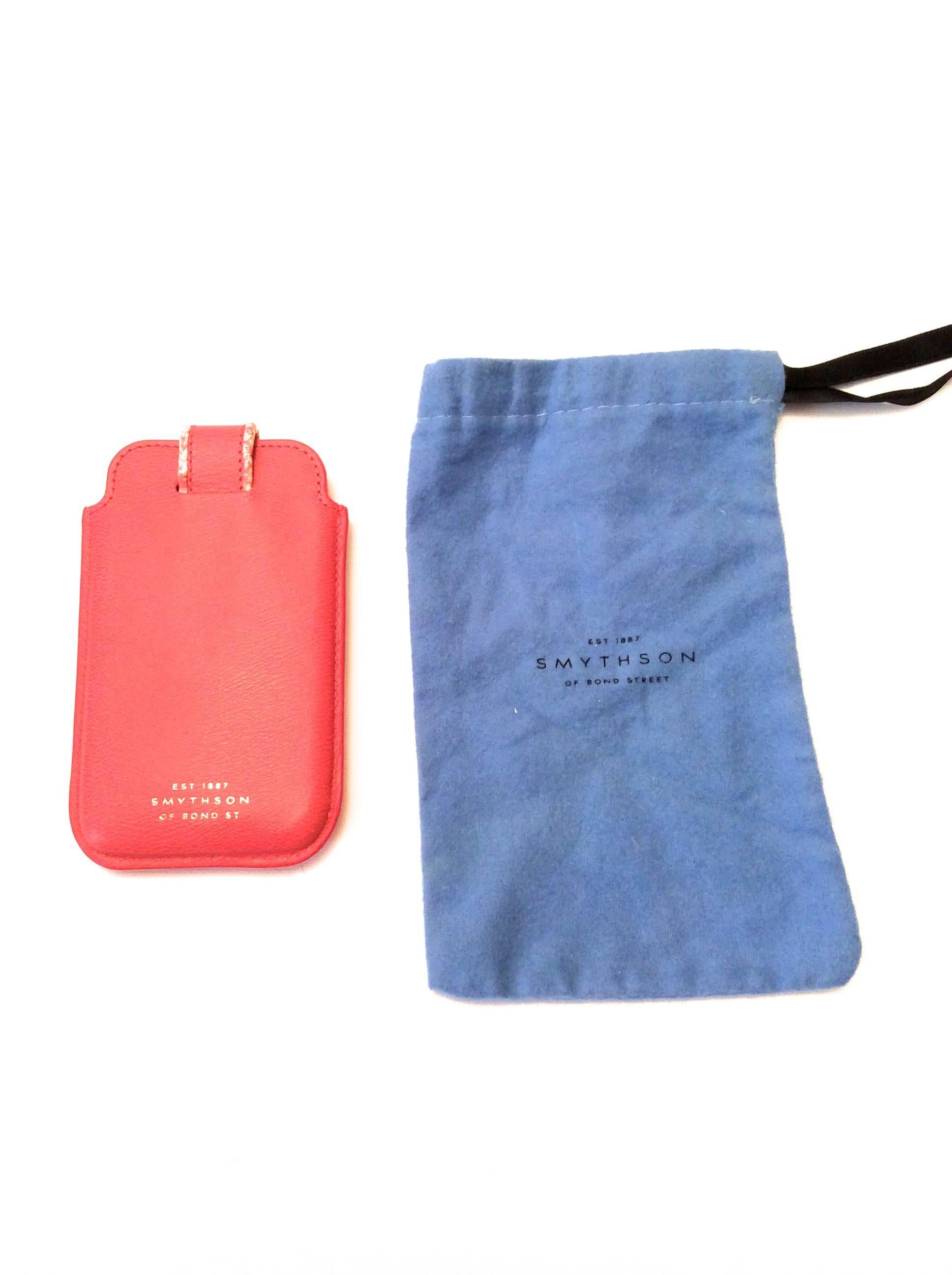 Women's Smythson Pink Cell Phone / Card Holder For Sale