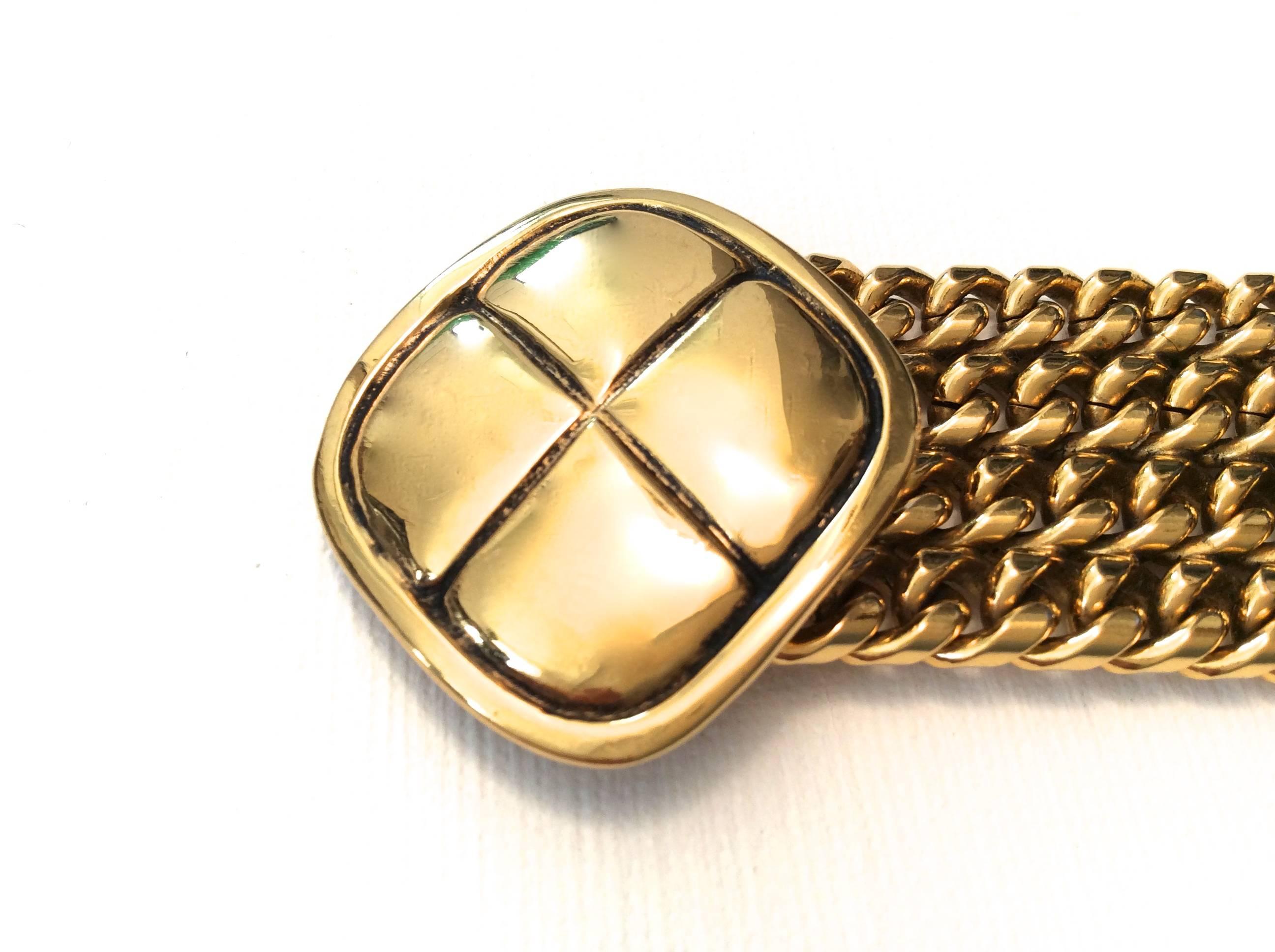 Vintage Chanel Gold Tone Bracelet For Sale 3