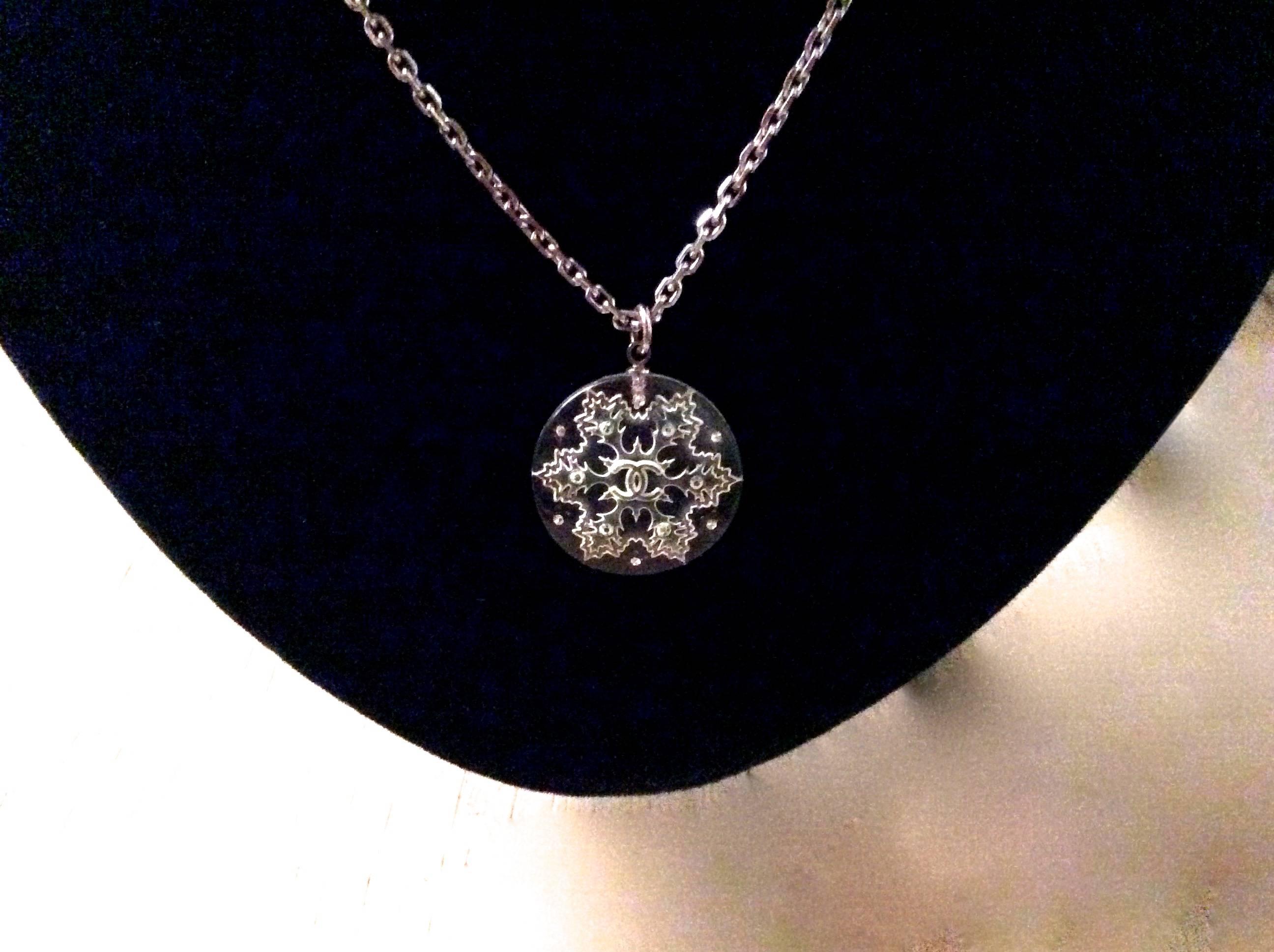 Chanel Lucite Snowflake Necklace For Sale 2