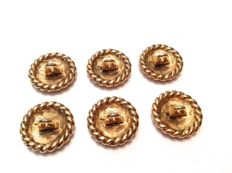 6 Vintage Chanel Gold Tone Buttons at 1stDibs