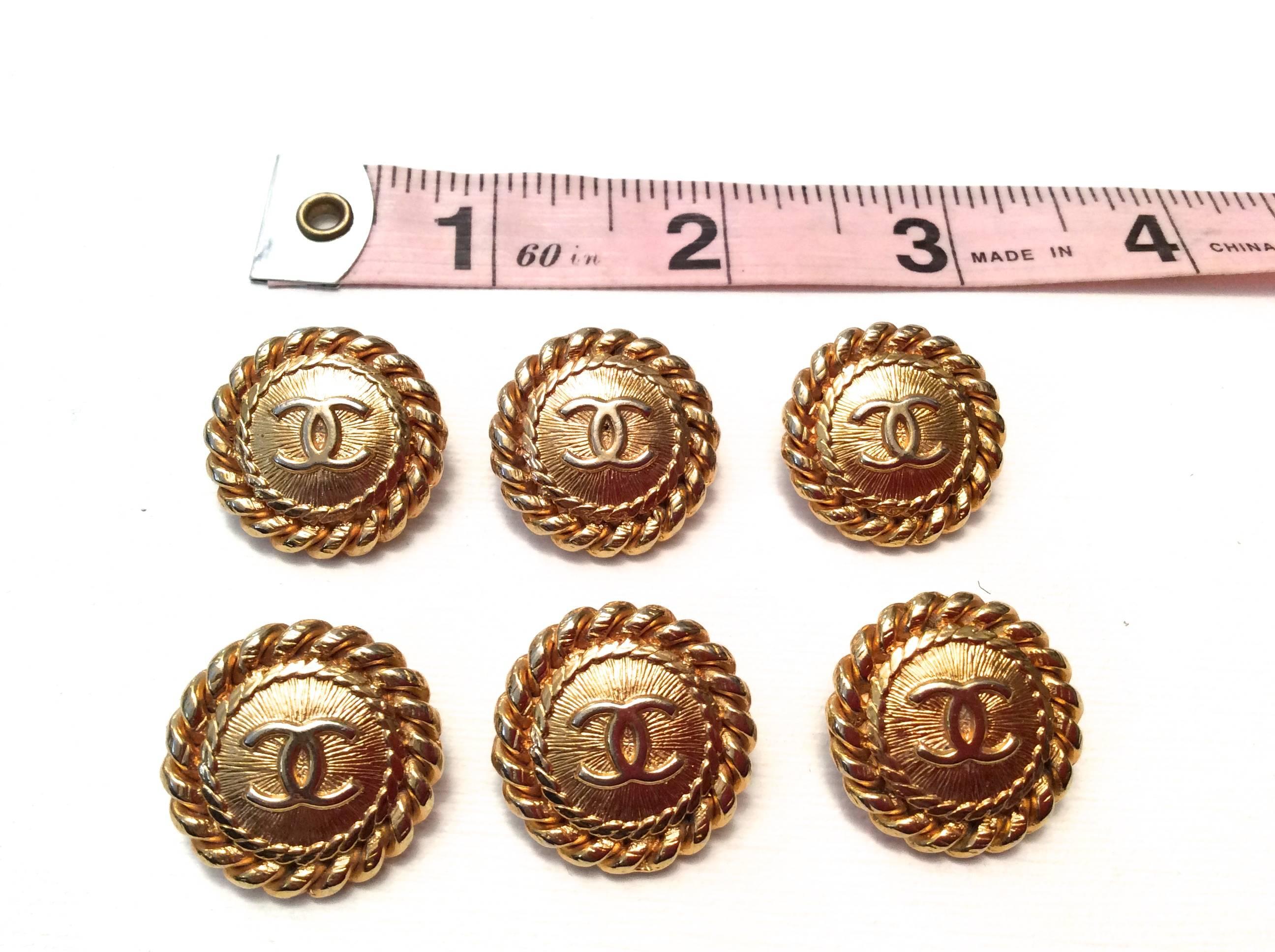 Women's 6 Vintage Chanel Gold Tone Buttons