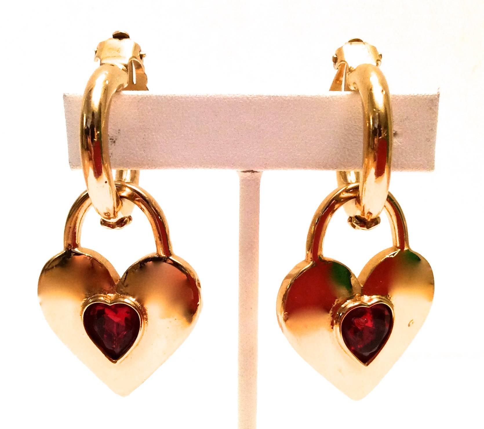 chanel heart shaped earrings