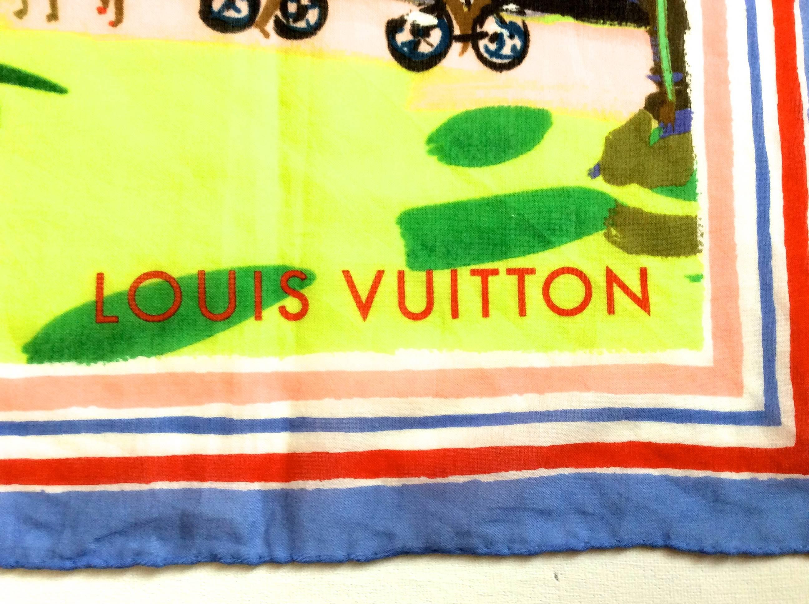 Limited Edition Louis Vuitton 100% Cotton Scarf  For Sale 1
