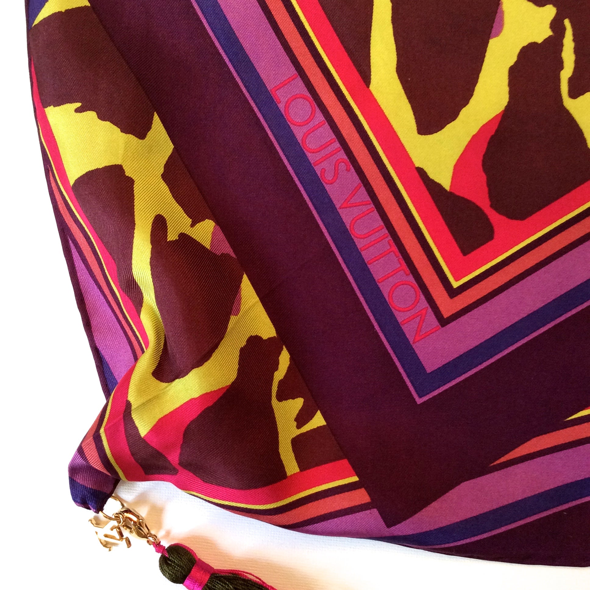 Limited Edition Louis Vuitton Tassel Silk Scarf – Ladybag
