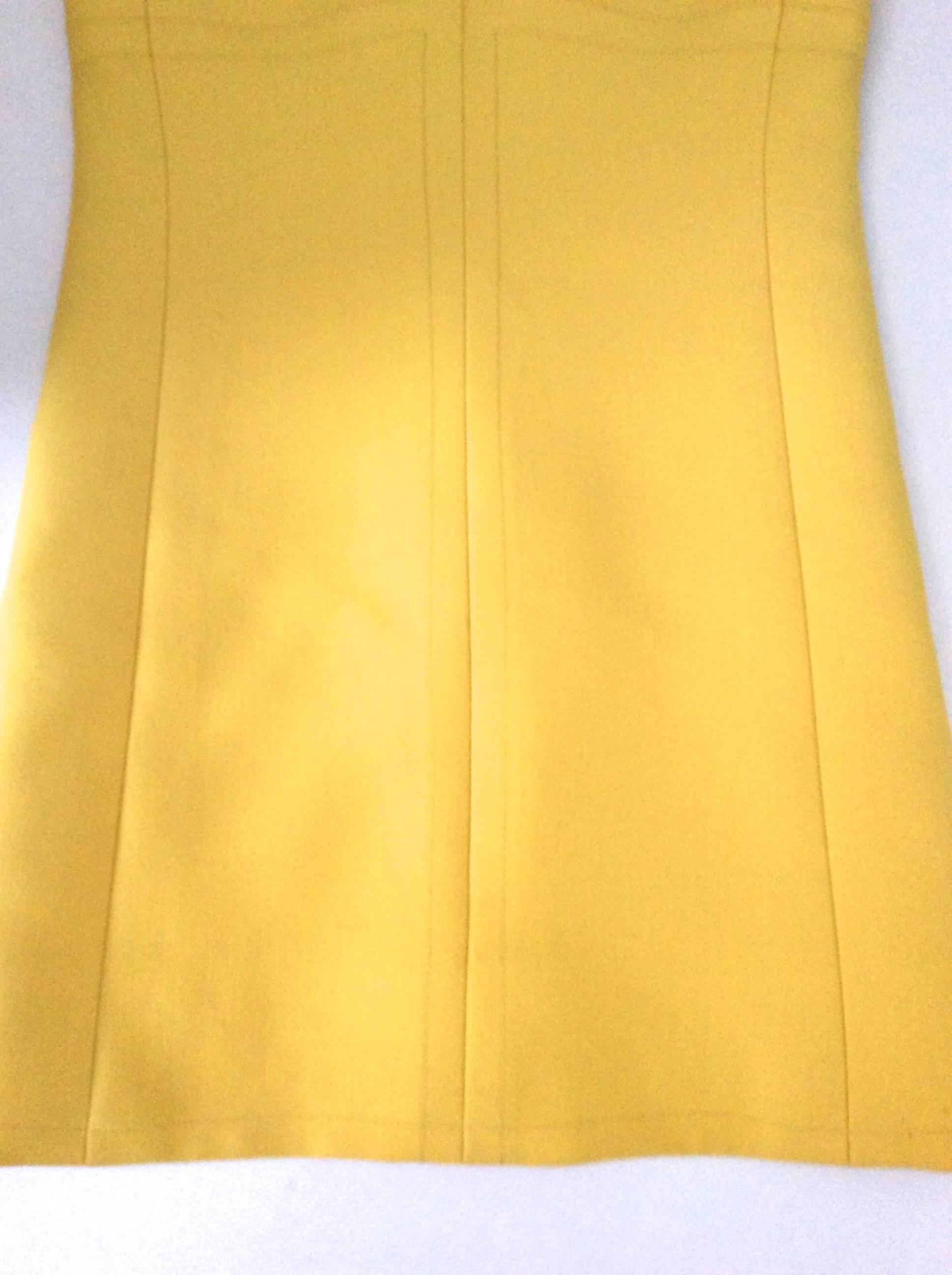 Vintage 1960's Yellow Sleeveless A-Line Dress 2