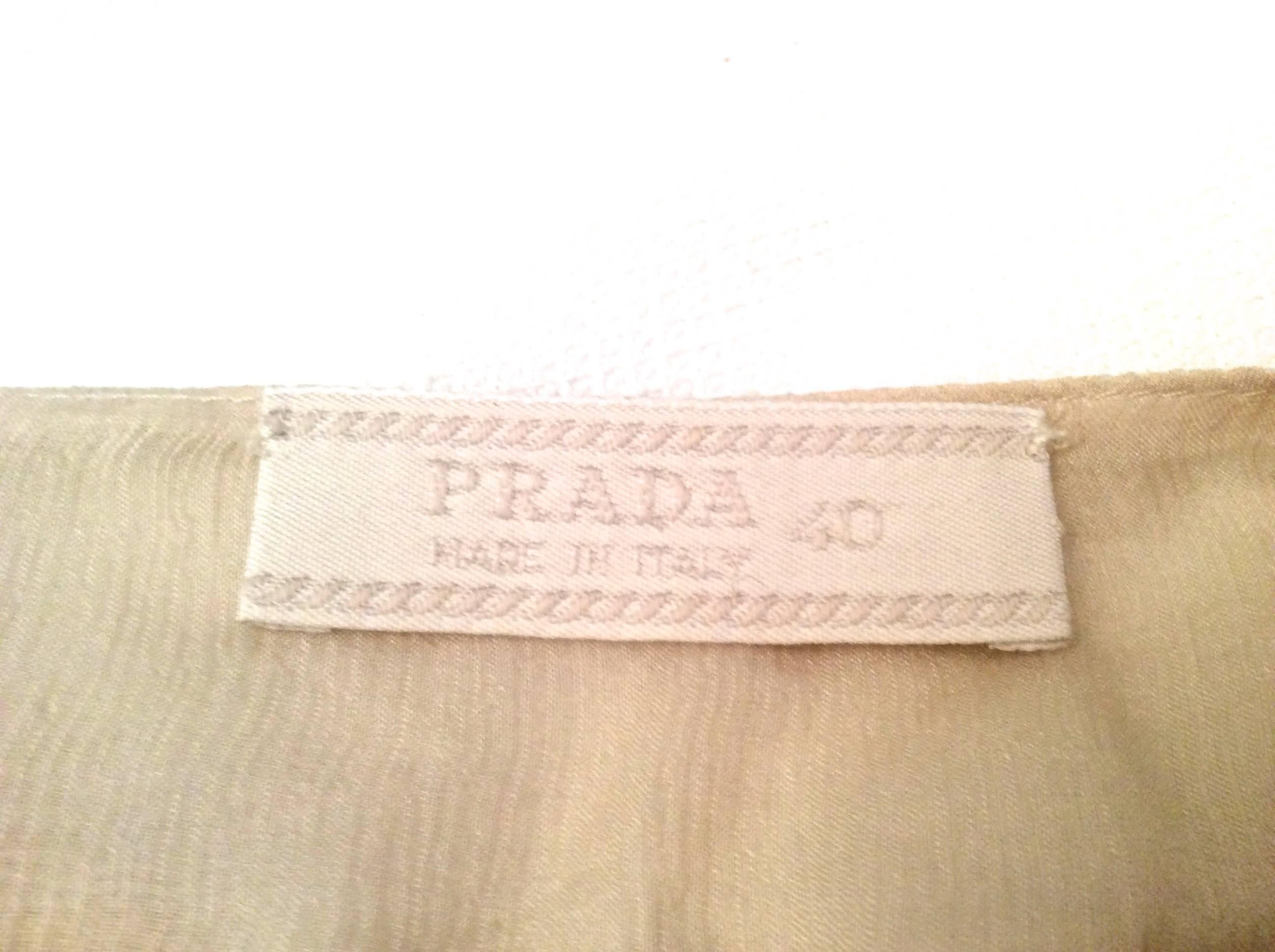 Women's Prada Beige Silk Sheer Skirt - Size 40