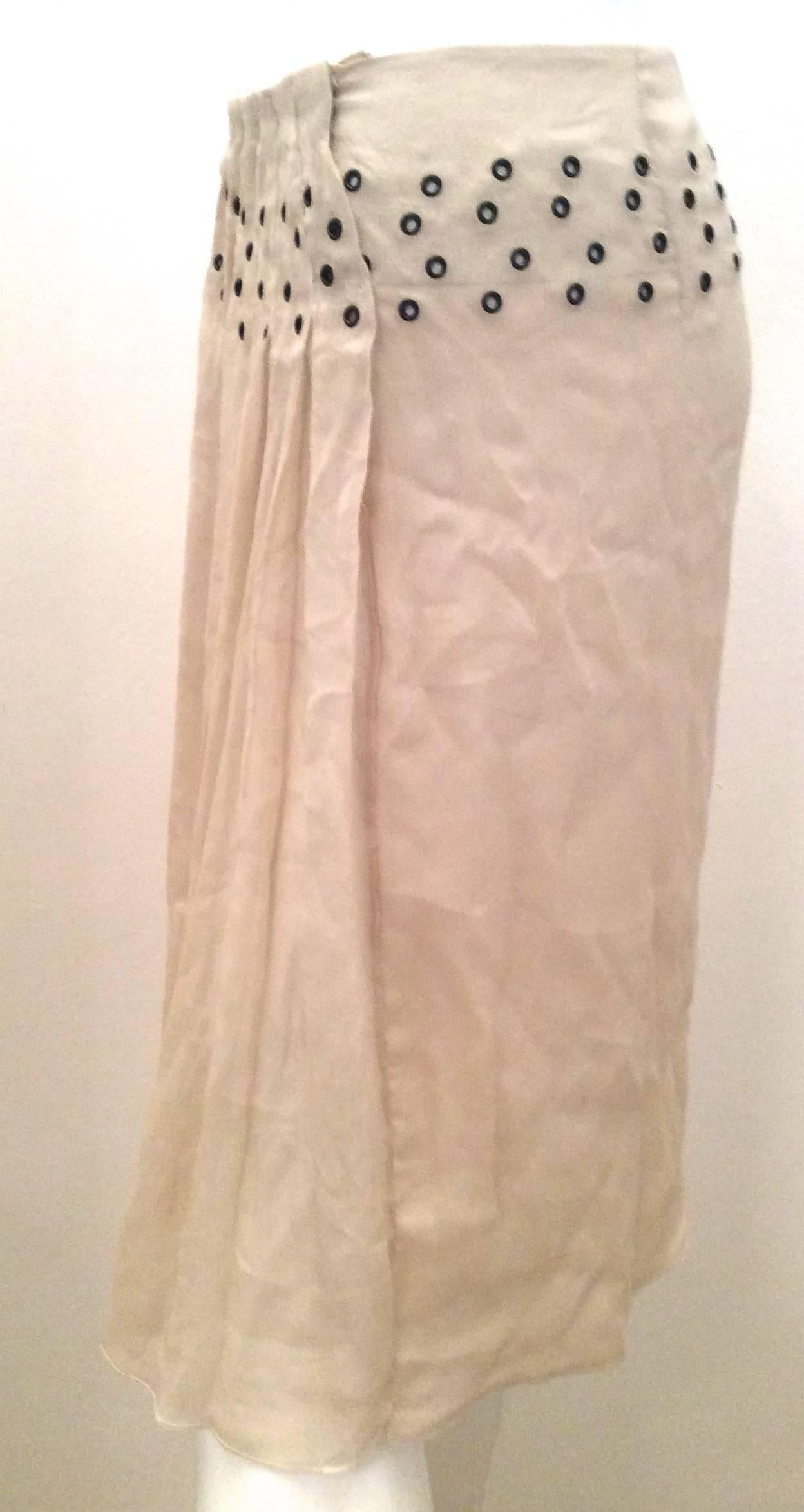 Prada Beige Silk Sheer Skirt - Size 40 1