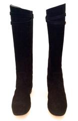 Hermes Black Suede Riding Boots - Size 37.5