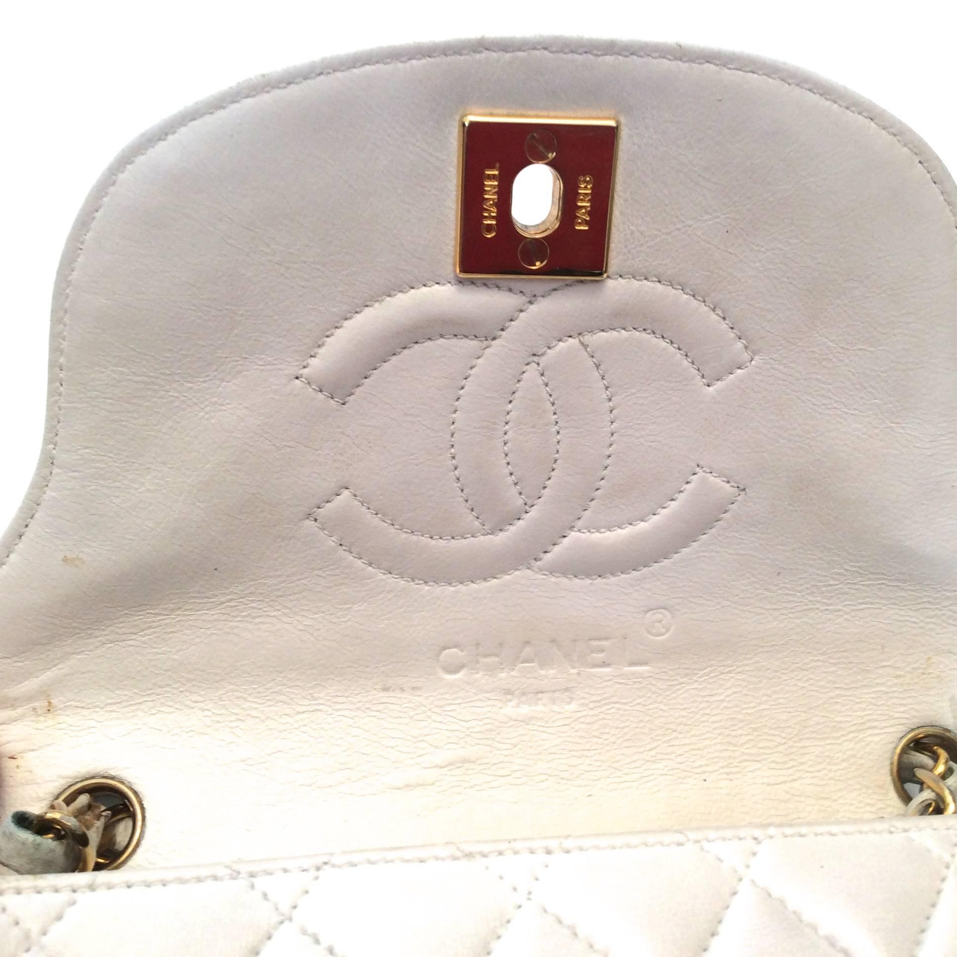Women's Chanel  Mini White Classic Purse Vintage