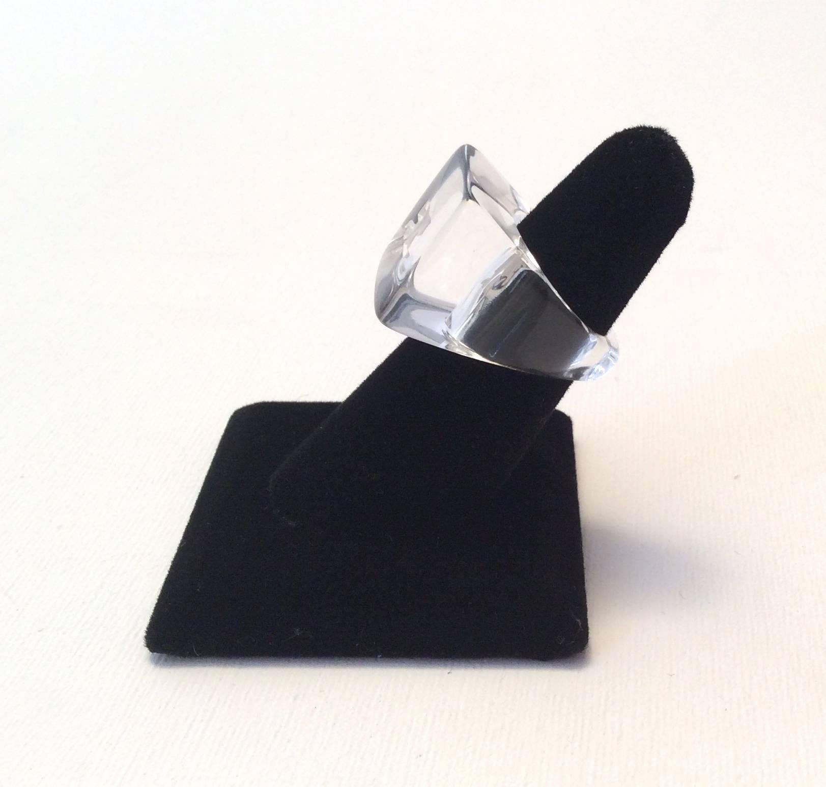 Rare Courreges Lucite Ring In Excellent Condition For Sale In Boca Raton, FL