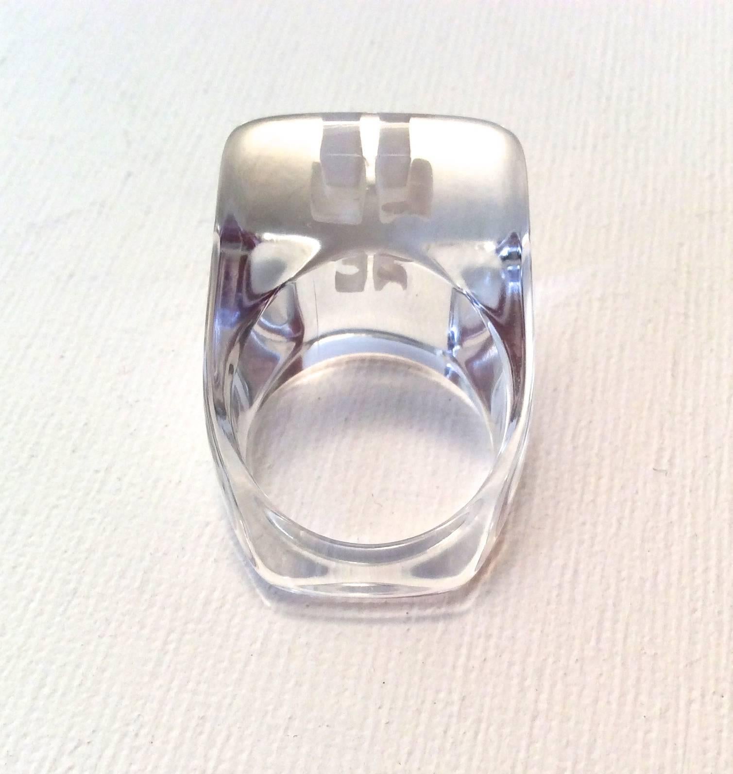 Rare Courreges Lucite Ring For Sale 2