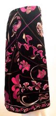 Emilio Pucci 1960's Black Velvet Print Skirt - Mint Condition