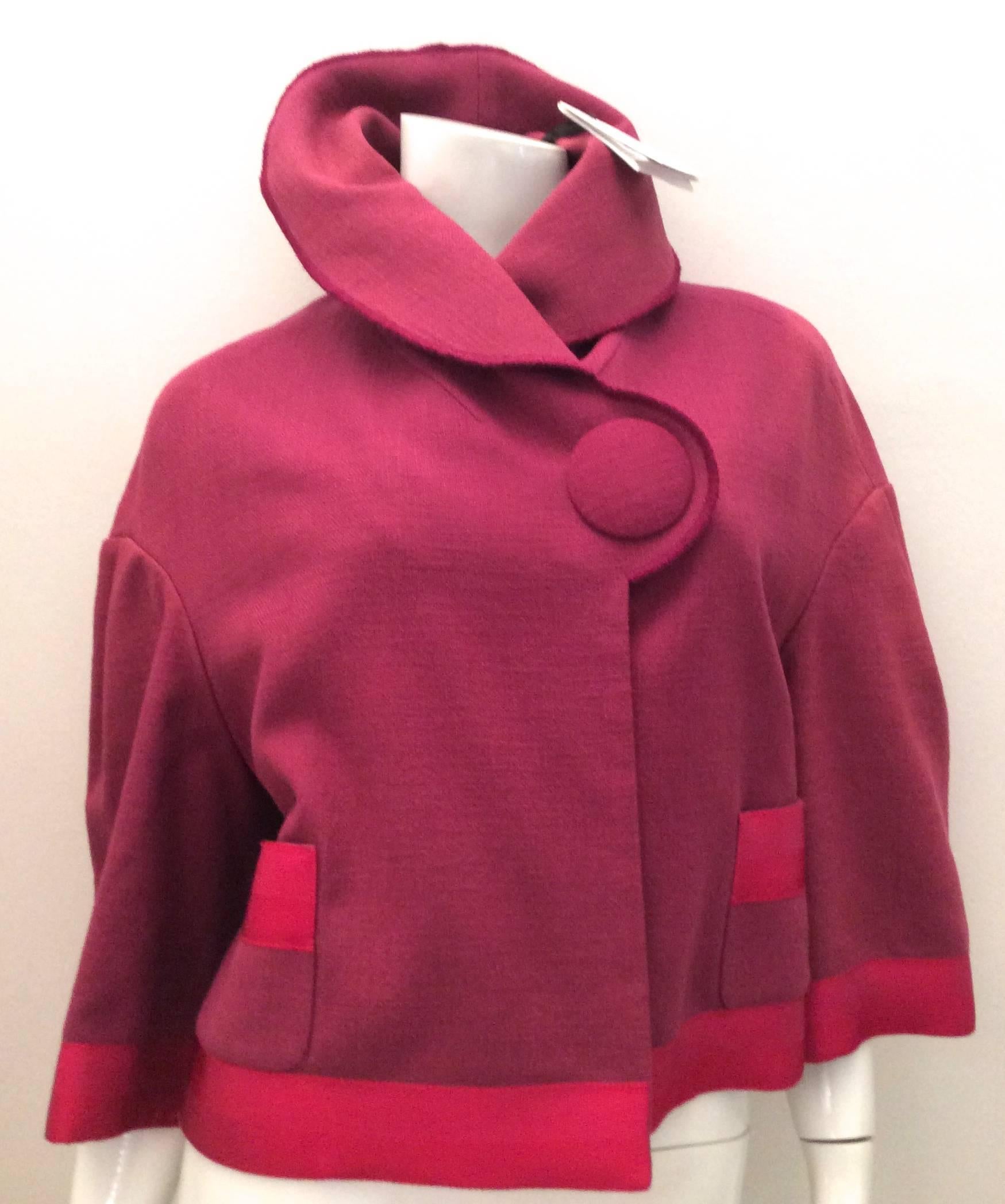 Red Valentino Short Linen Swing Coat