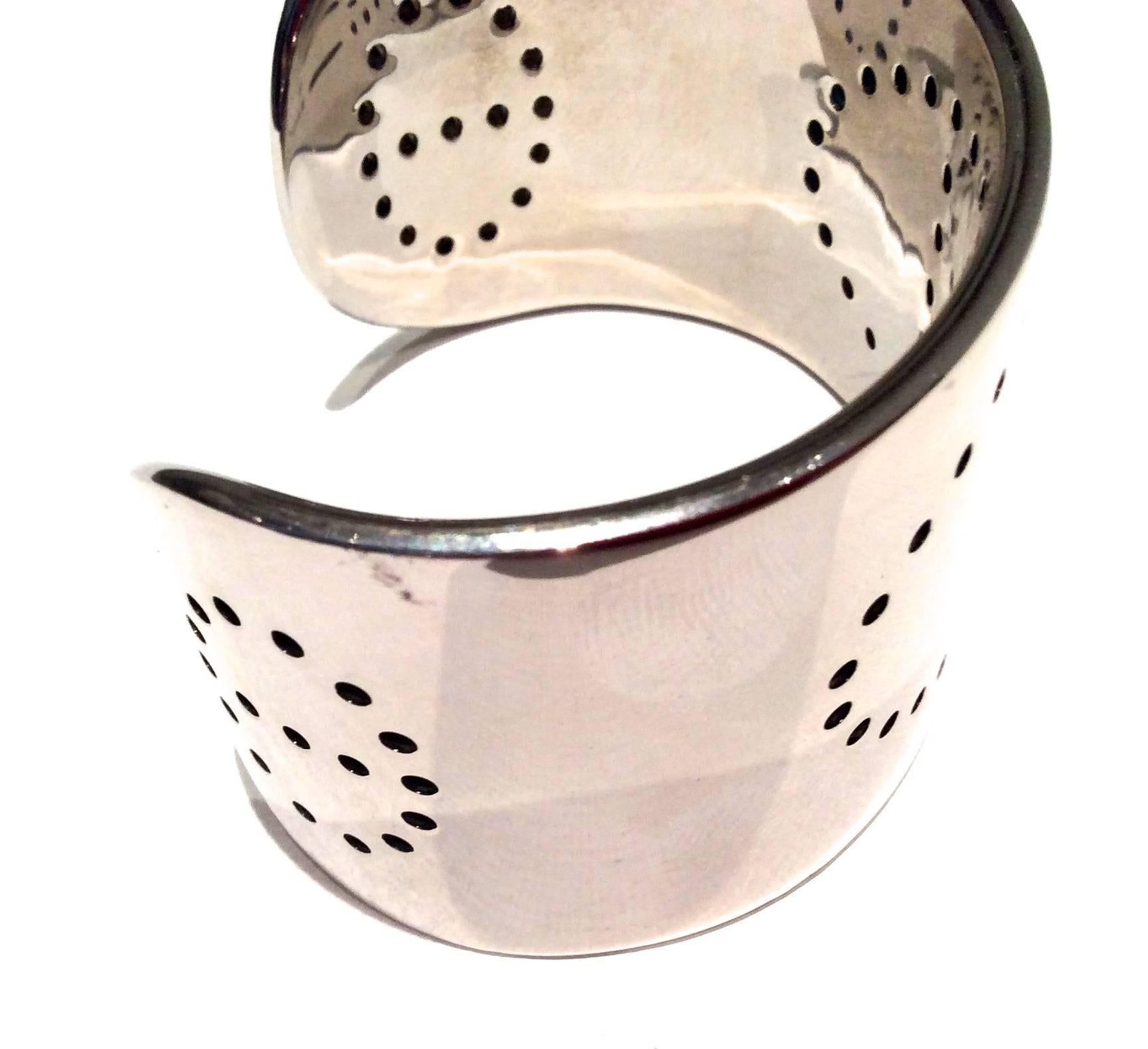 Hermes Eclipse Cuff Bracelet - Sterling Silver In Excellent Condition In Boca Raton, FL
