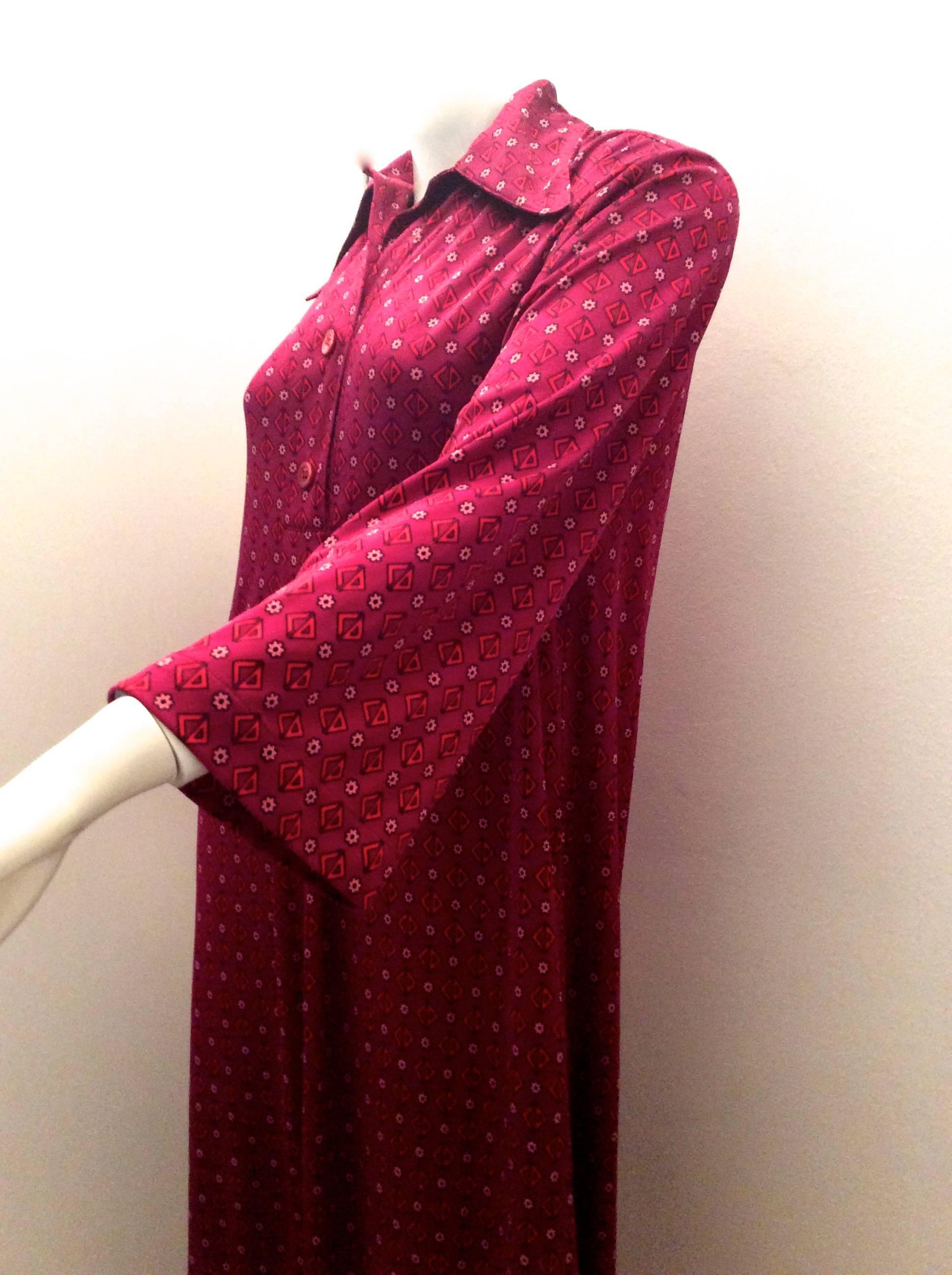 Christian Dior - Miss Dior 1970's Maxi Day Dress For Sale 1