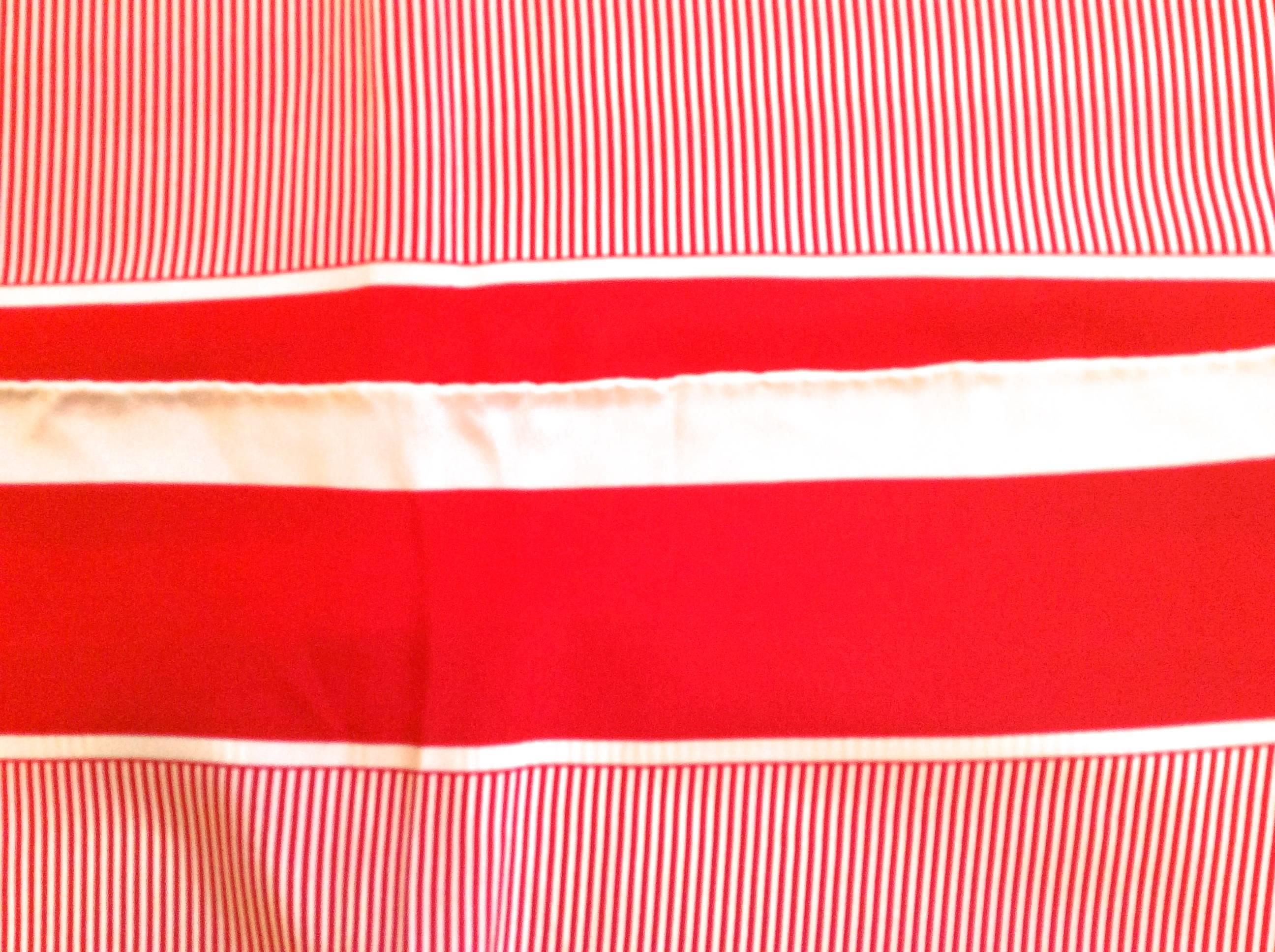 Women's Yves Saint Laurent / YSL - 100% Silk Scarf - 1970's - Red and White For Sale