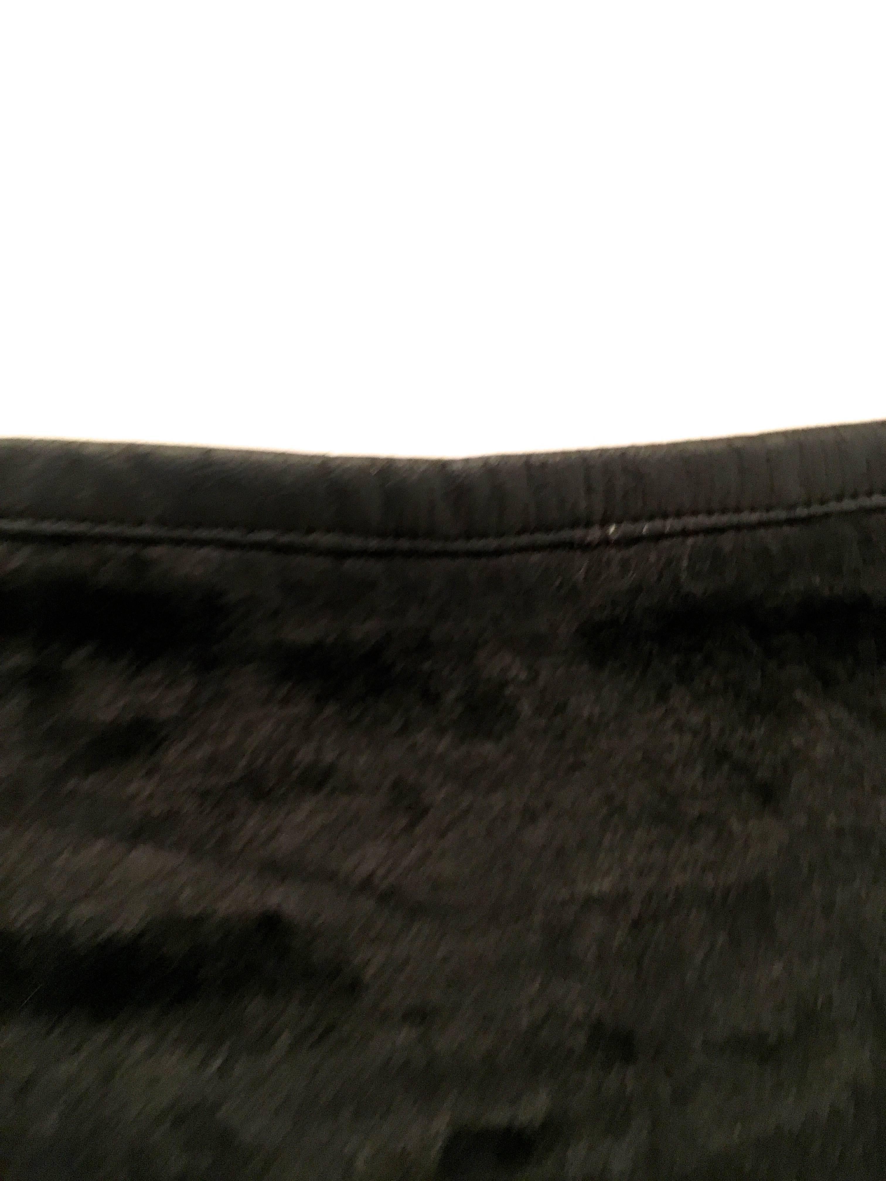 Courreges Black Mini Skirt Faux Fur  Mod For Sale 2