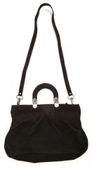Bulgari Hand Bag / Purse - Black Suede Pigskin