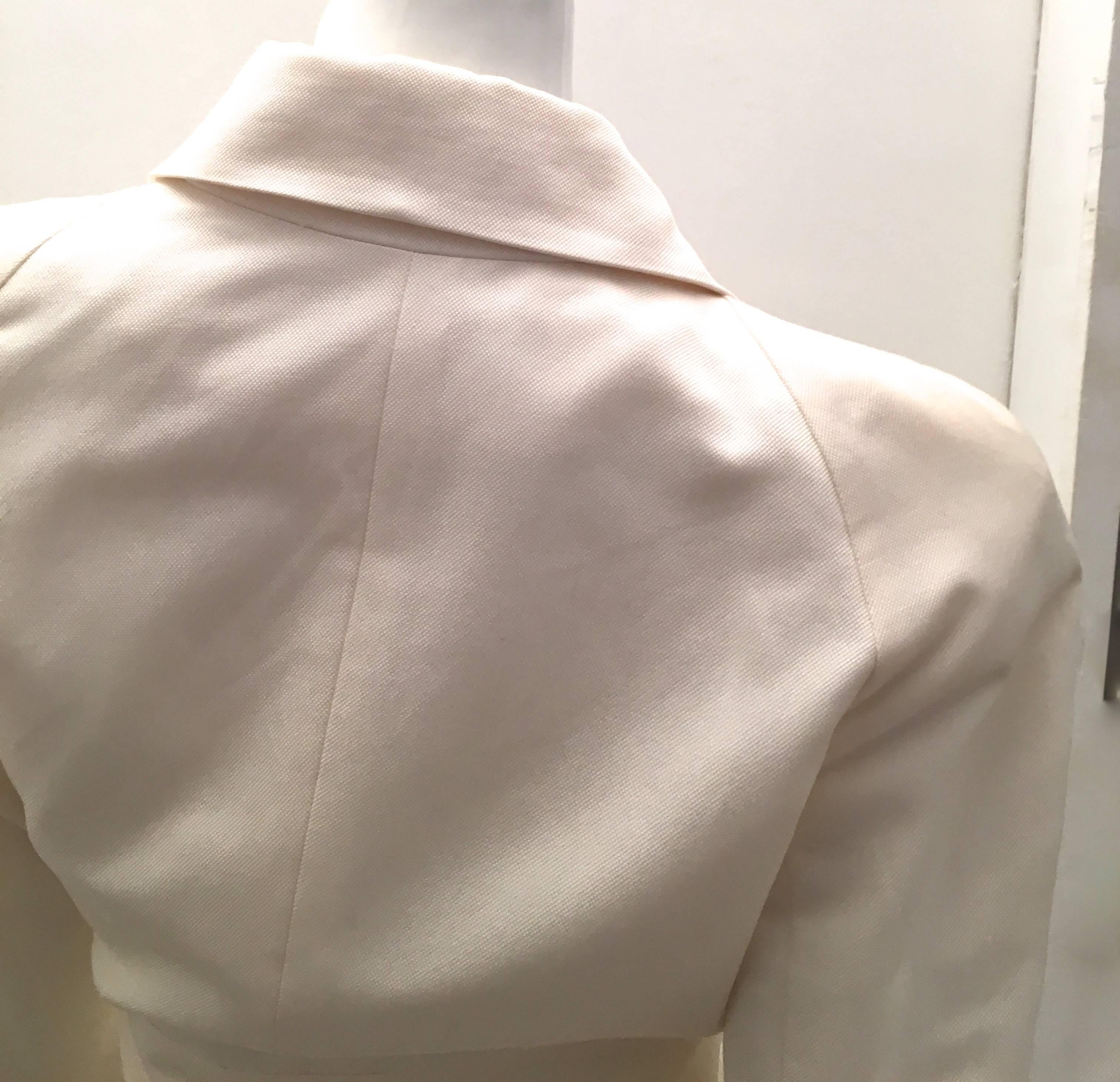 Jean-Louis Scherrer White Cotton and Silk Suit In Excellent Condition In Boca Raton, FL