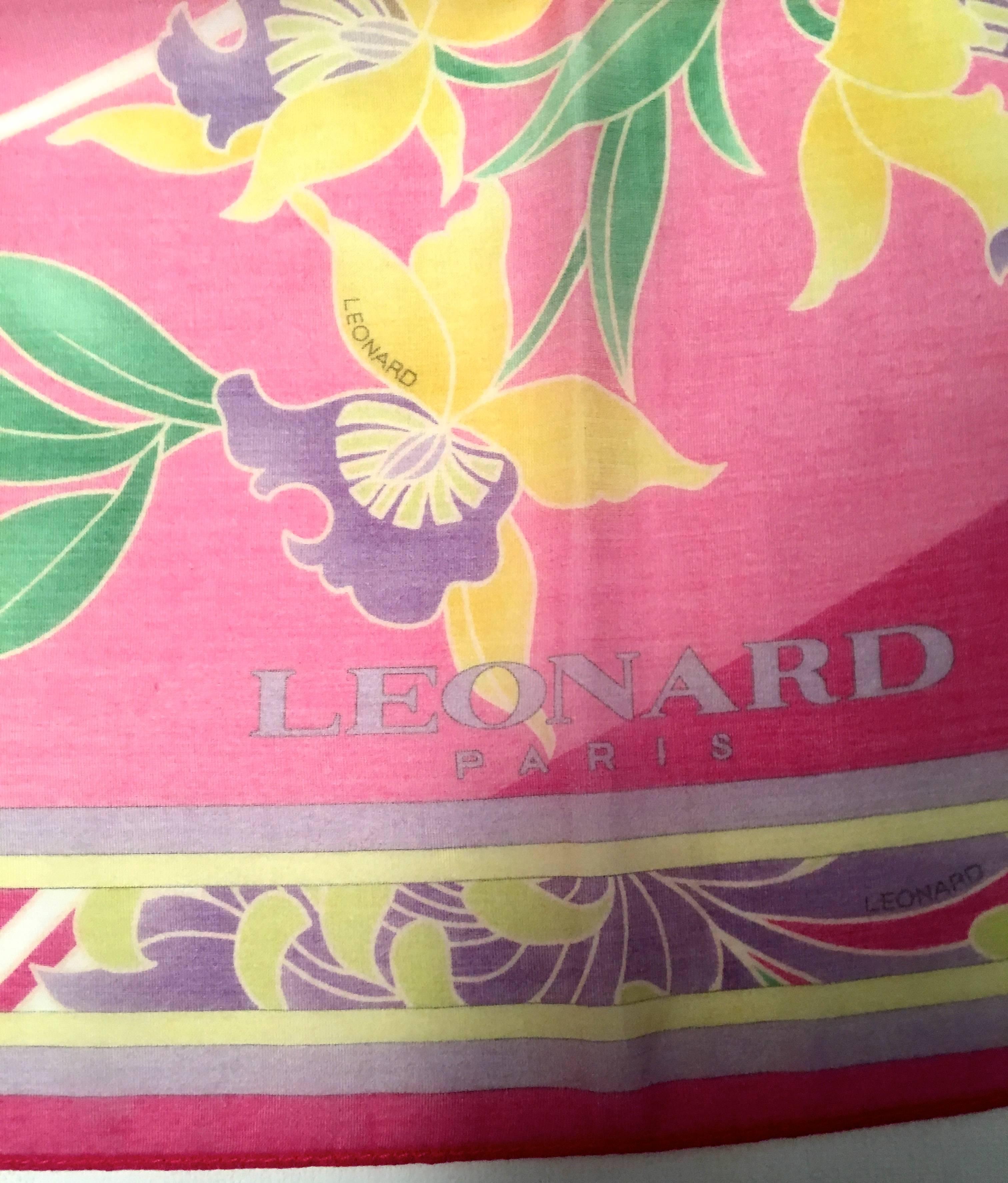 New Leonard Magnificent Floral Scarf In New Condition For Sale In Boca Raton, FL