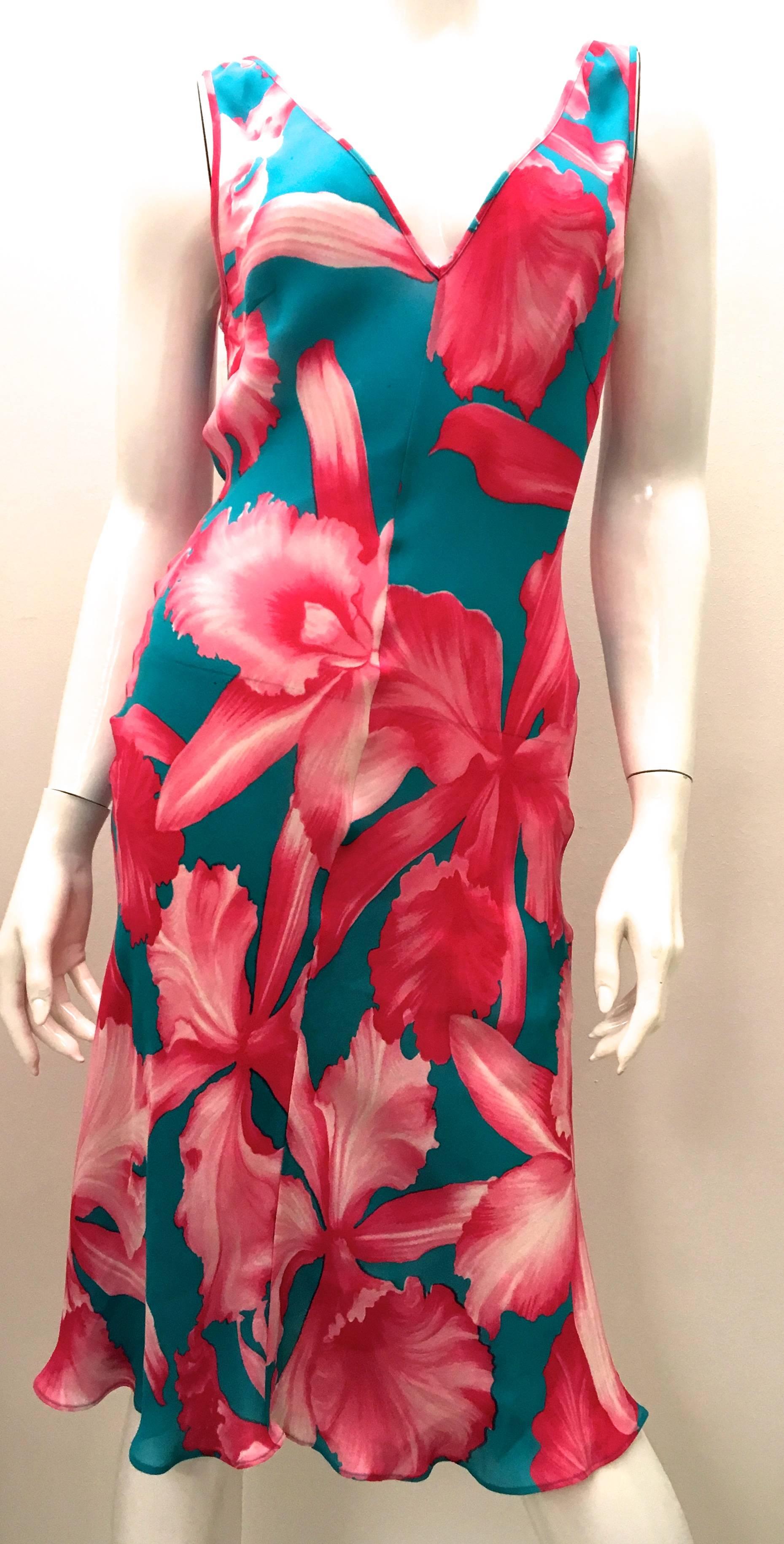 Women's Celine Silk Sleeveless  Dress with Matching Scarf