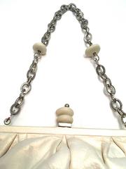 Herve Leger Pearl White Evening Bag