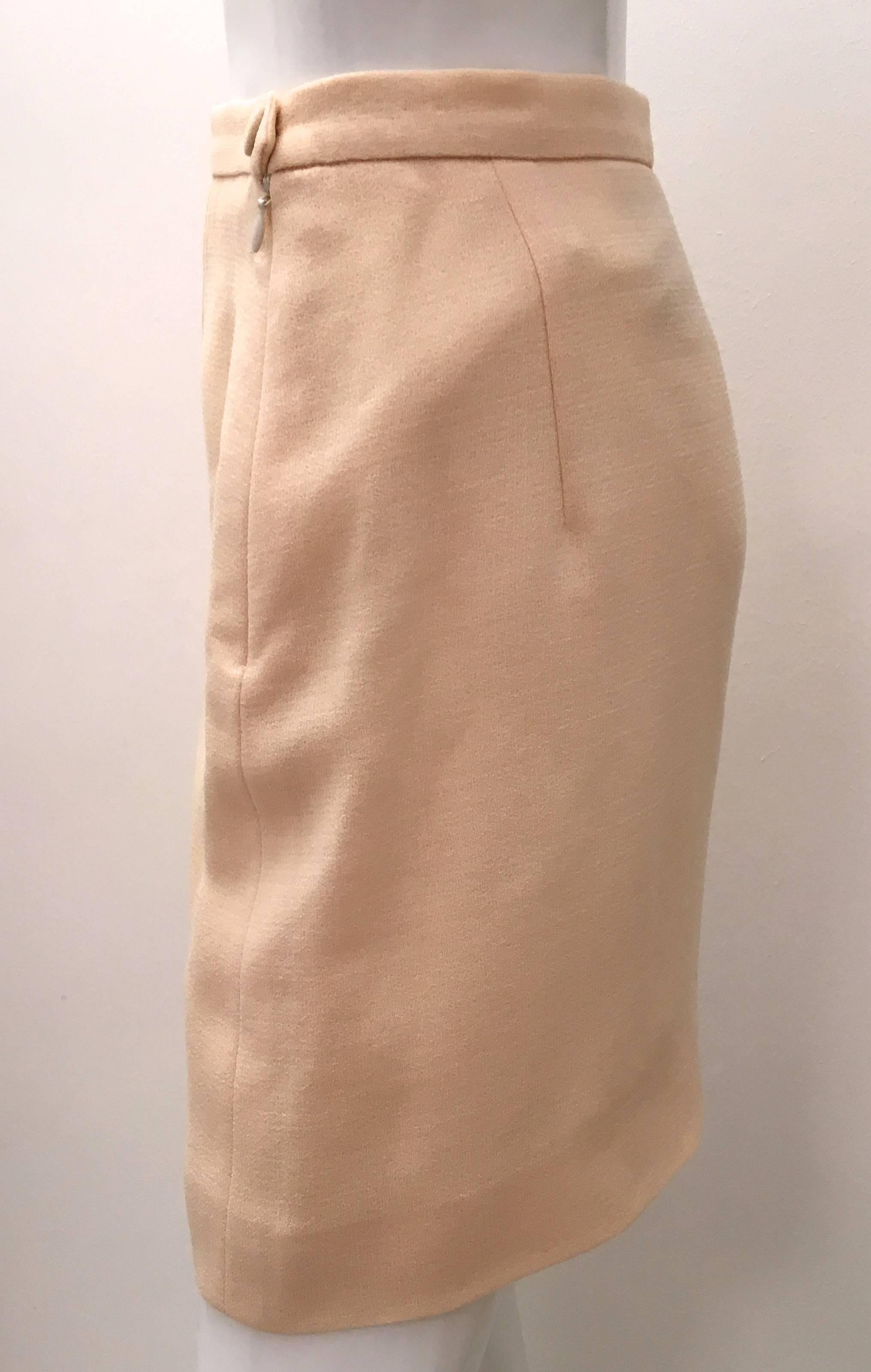 Moschino 2 Beige Pc Suit - 'Let's Twist Again!' In Excellent Condition In Boca Raton, FL