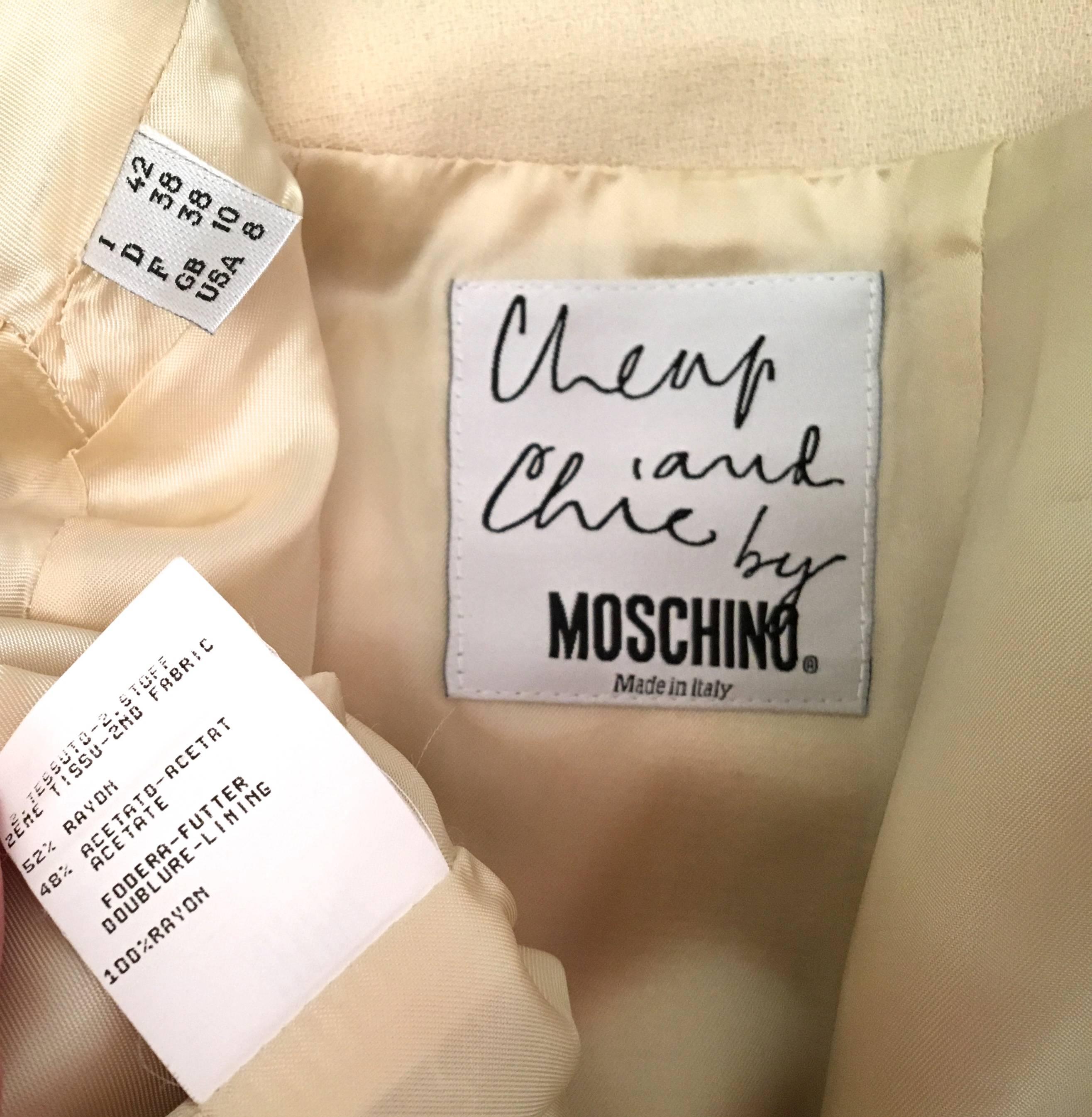 Women's Moschino 2 Beige Pc Suit - 'Let's Twist Again!'