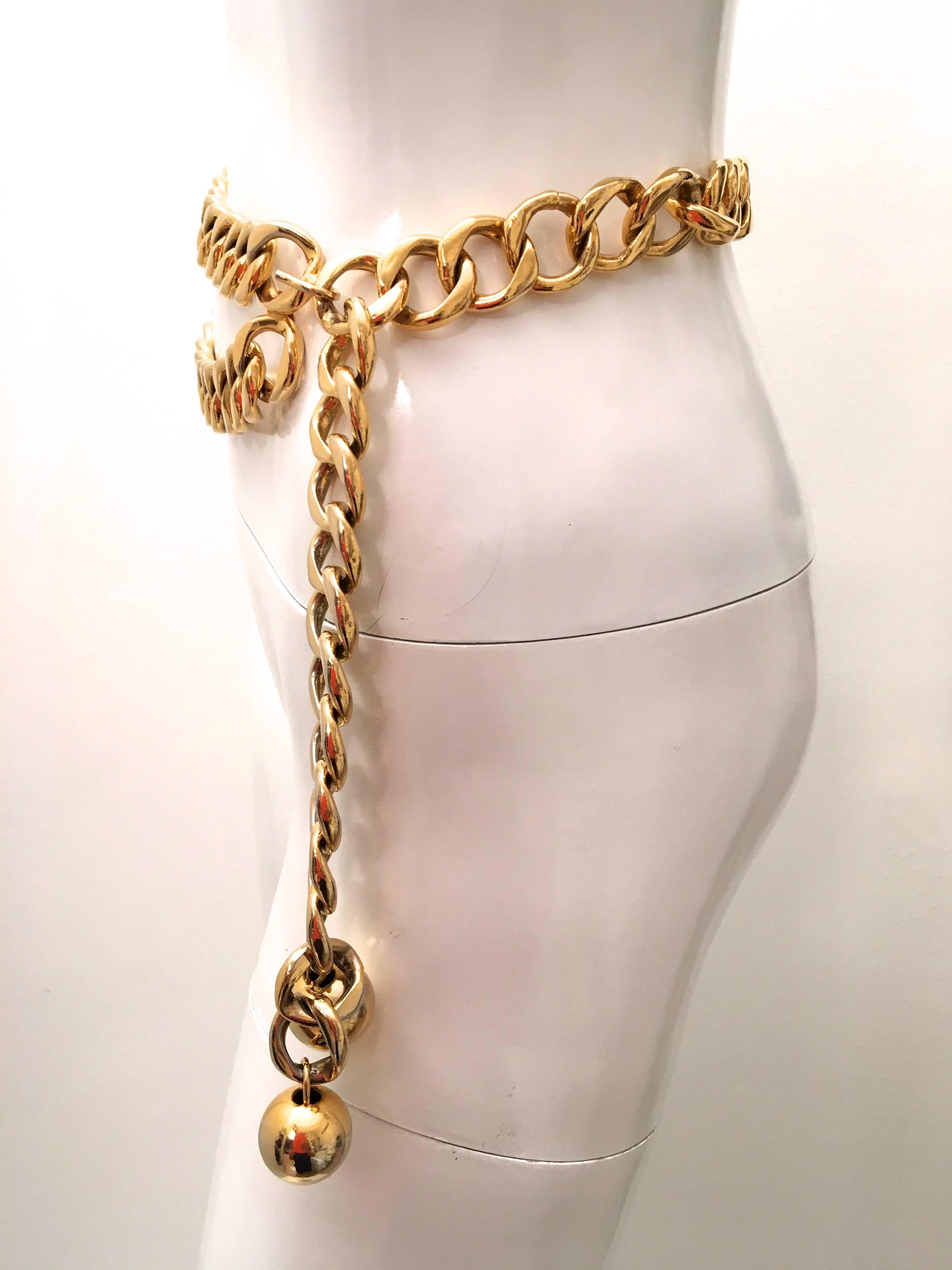 Chanel Gold Tone Metal Chain Belt  For Sale 3