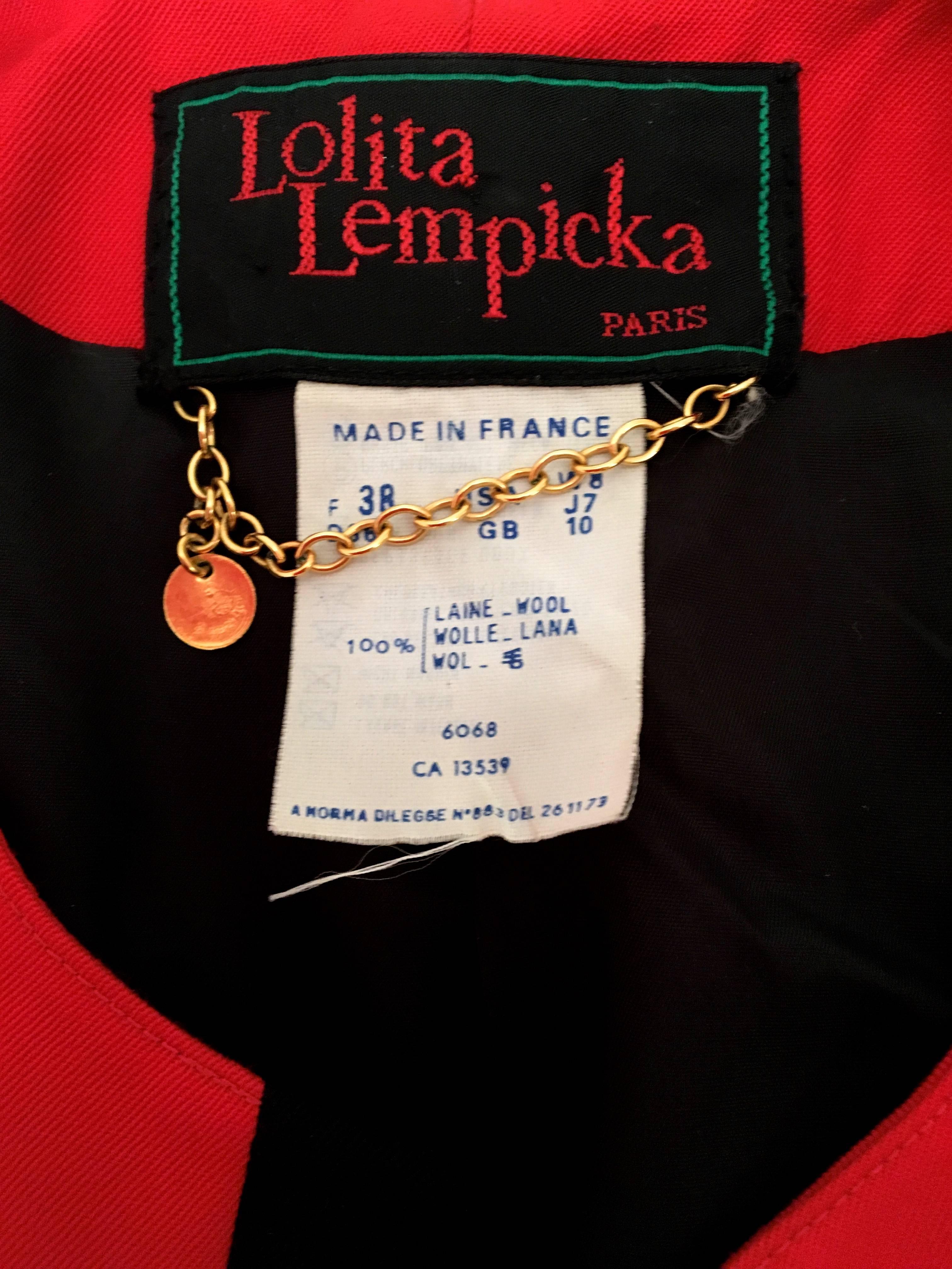 Lolita Lempicka Red Zip-Up Jacket with Black Trim For Sale 3