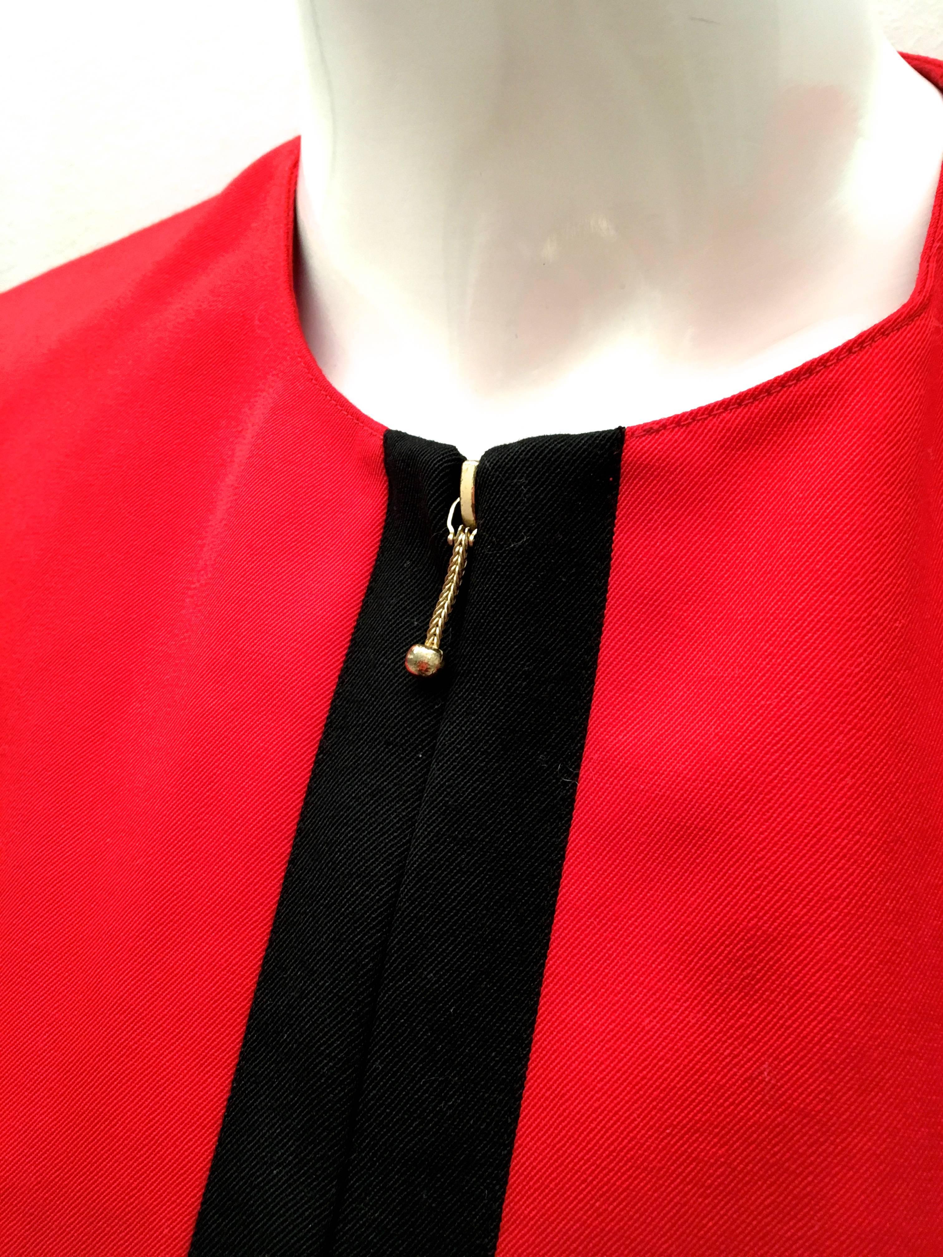 Lolita Lempicka Red Zip-Up Jacket with Black Trim For Sale 1