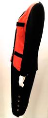 Chanel Boutique Jacket and Skirt Suit - Orange Satin and Black Boucle
