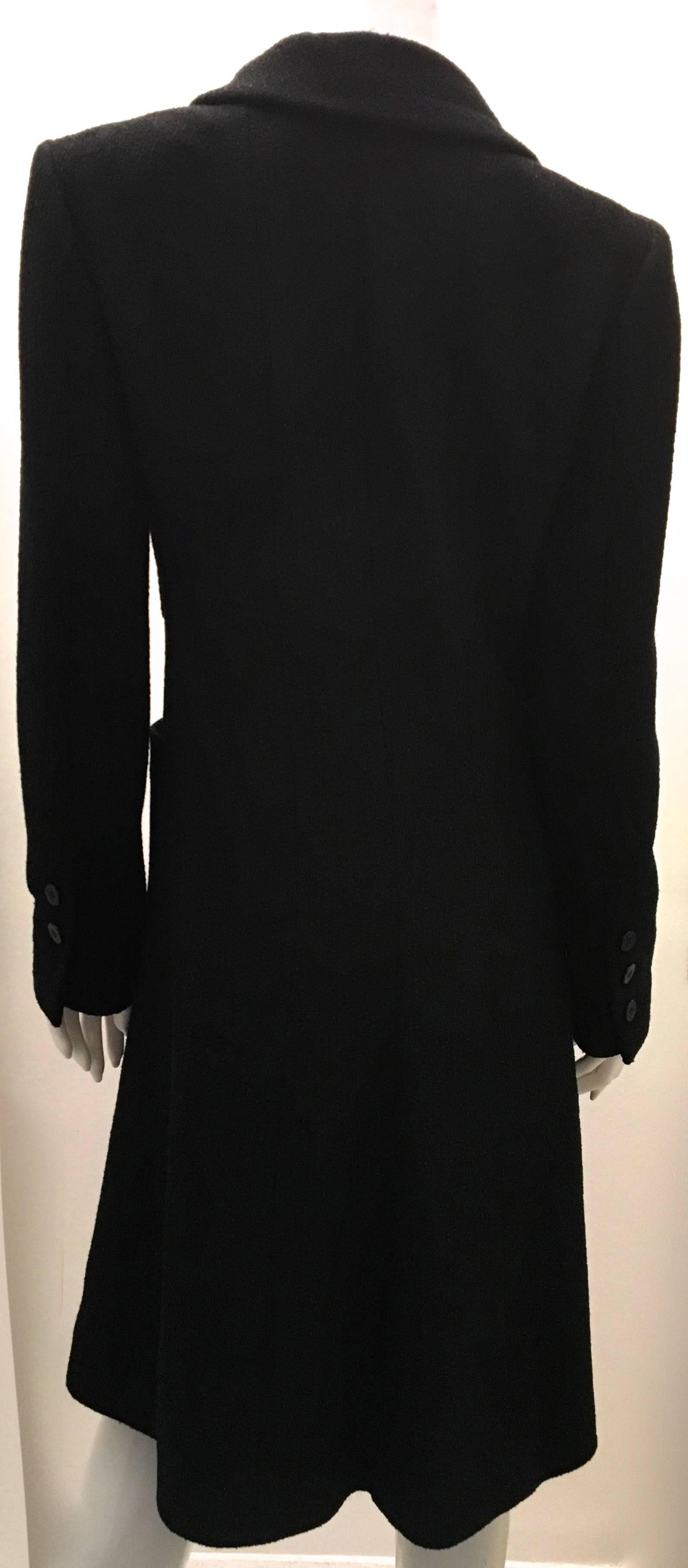 Magnificent Chanel Long Black Coat - Size 38 1