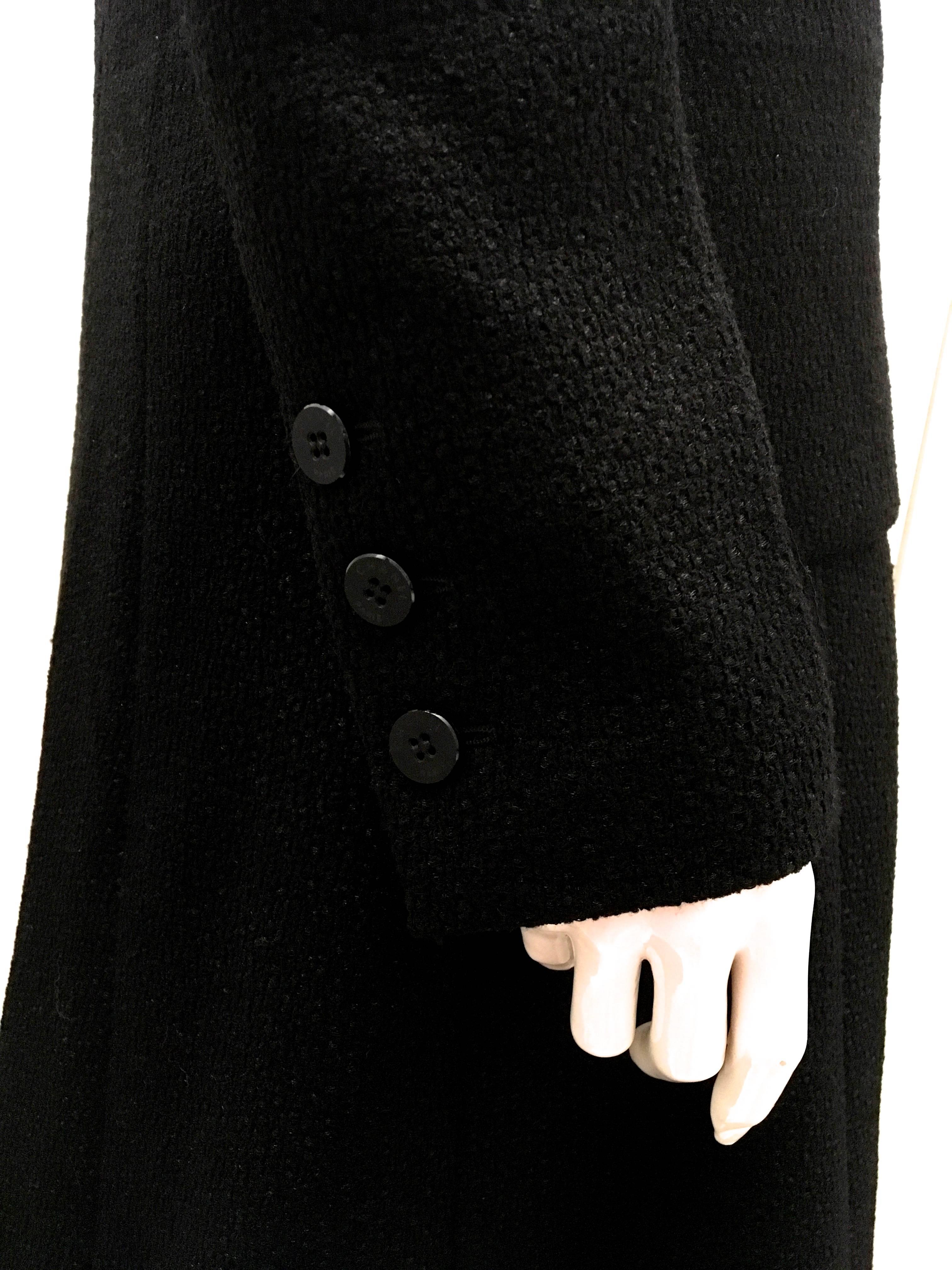 Magnificent Chanel Long Black Coat - Size 38 2