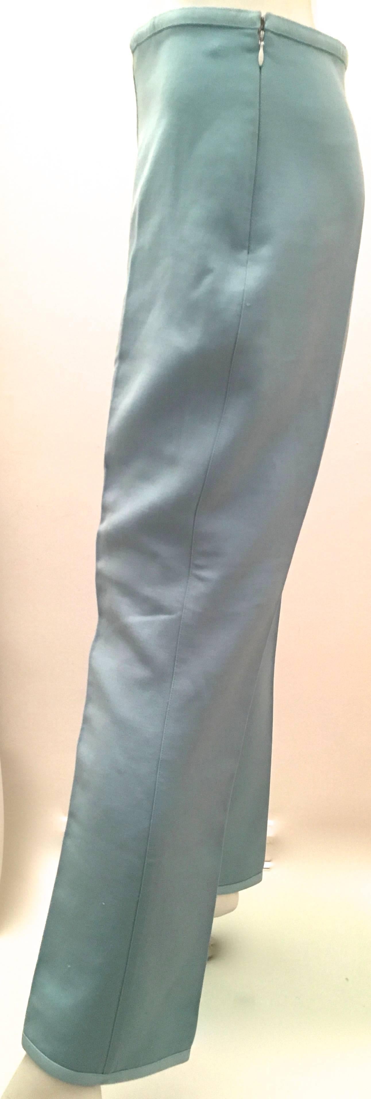 Presented here is a magnificent pair of pants from Courreges. The pants are probably from the 1980’s but the exact date is unknown. They are beautiful and trimmed in patent leather at the waist of the pants. The pants are a size 40 with a 30 inch