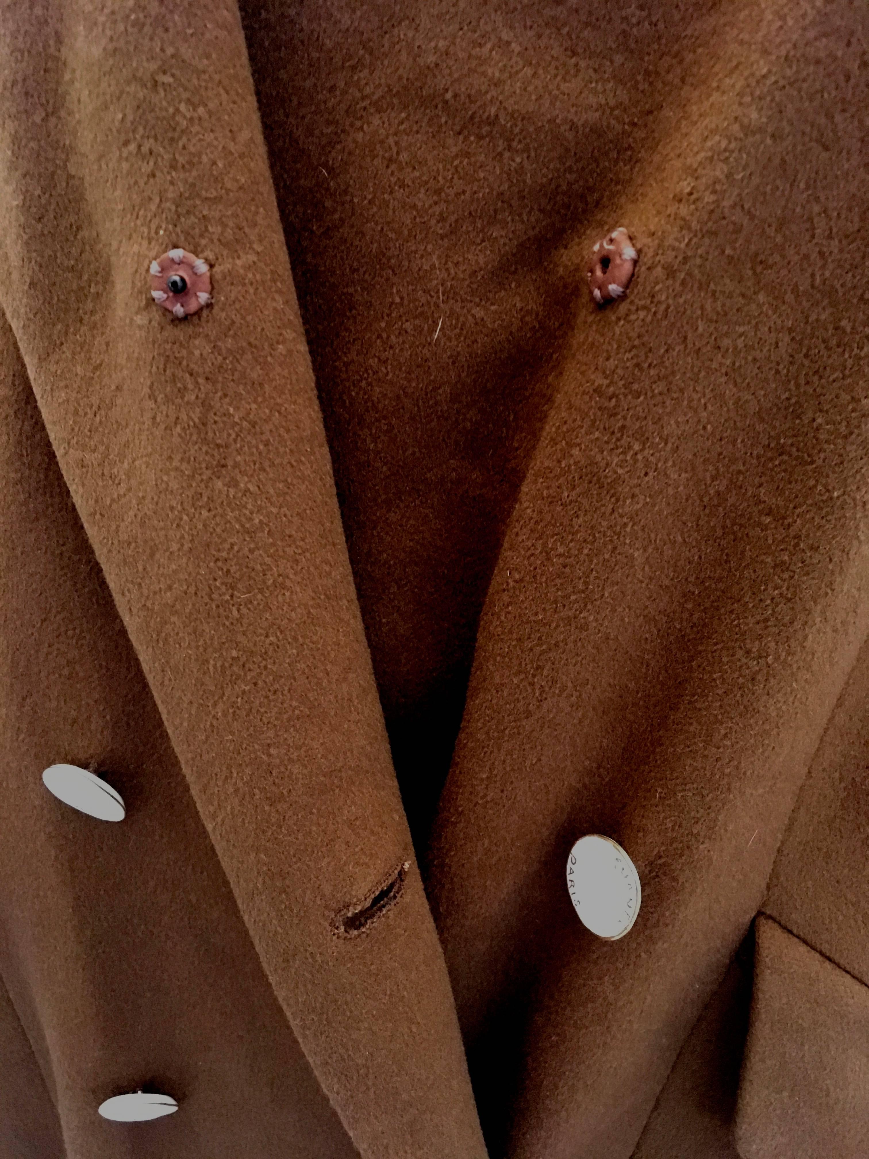 Chanel Tobacco Brown Cashmere Coat with Enamel Buttons  4