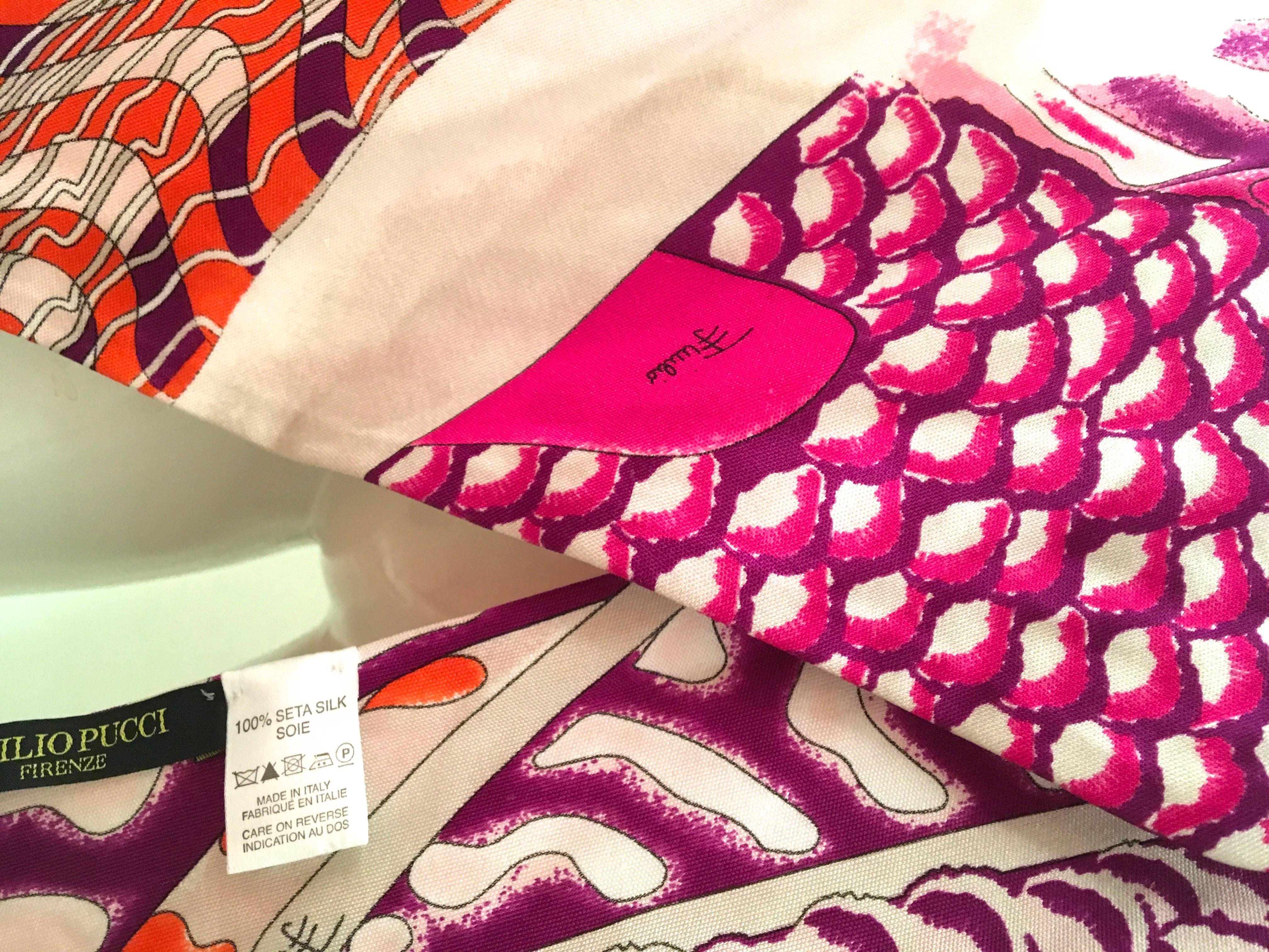 Rare Emilio Pucci Silk Jersey Scarf  In New Condition For Sale In Boca Raton, FL