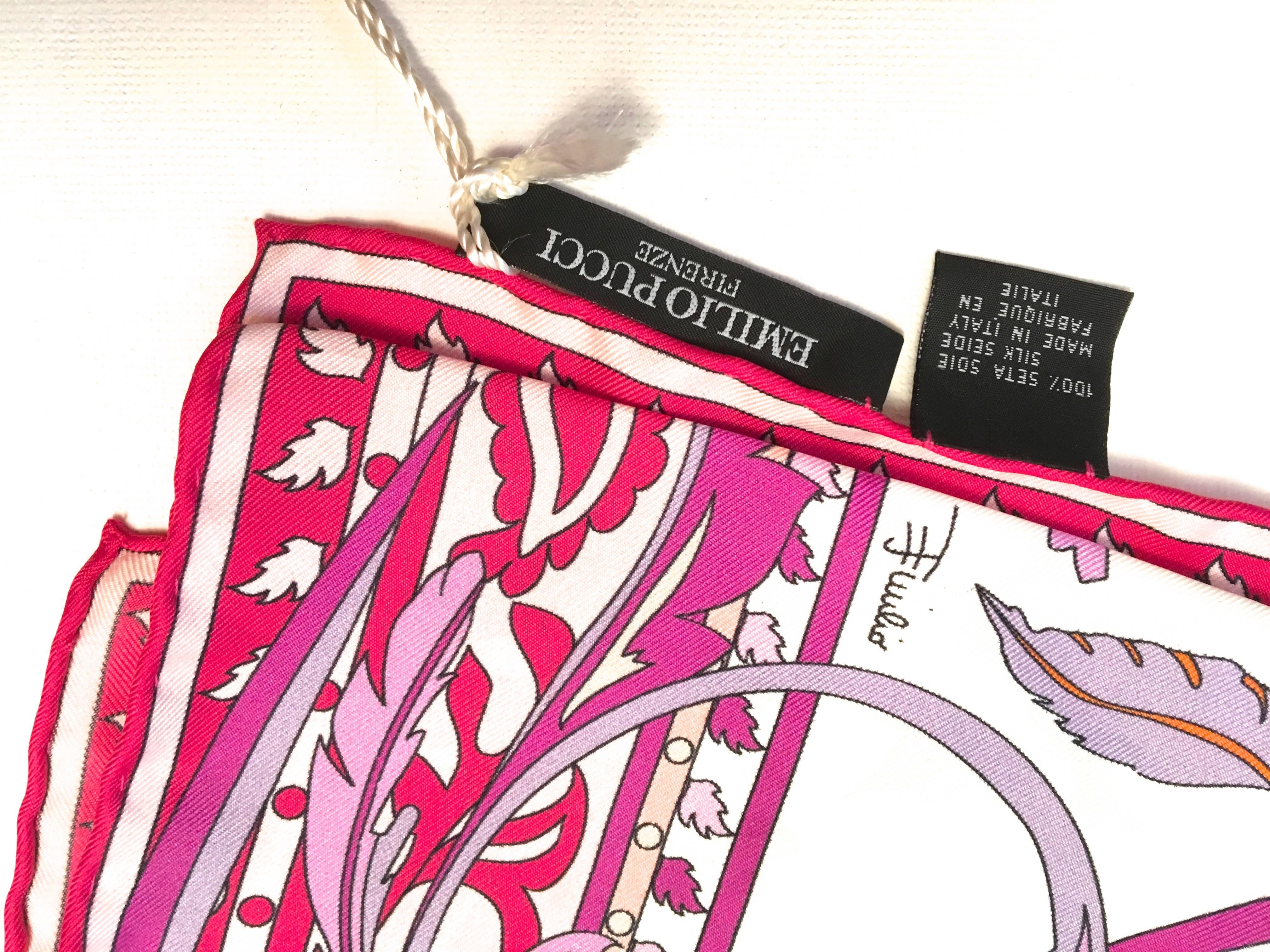 Women's New Emilio Pucci Silk Floral Scarf For Sale