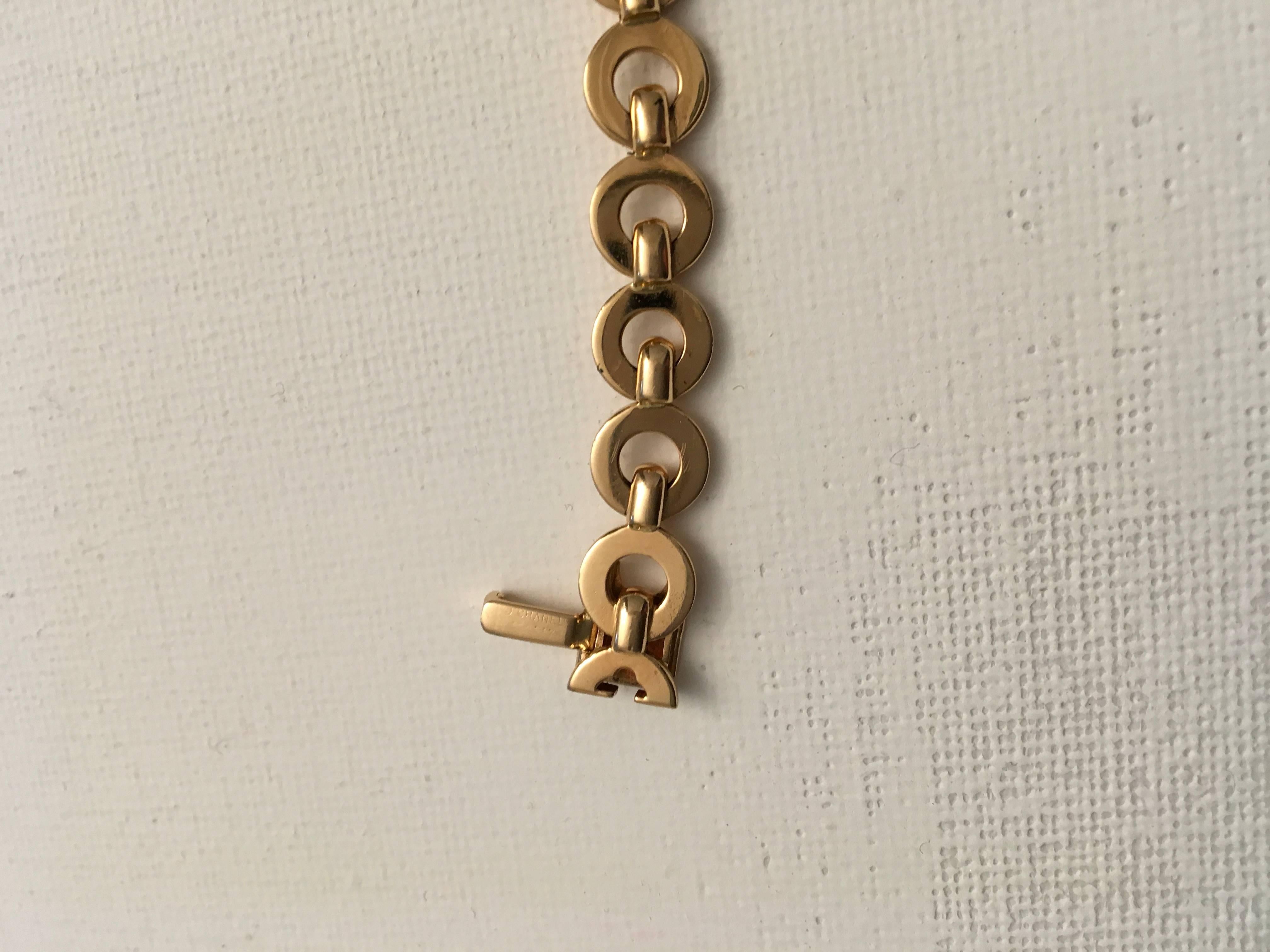 Rare Chanel 18k Gold CC Chain Bracelet  For Sale 5