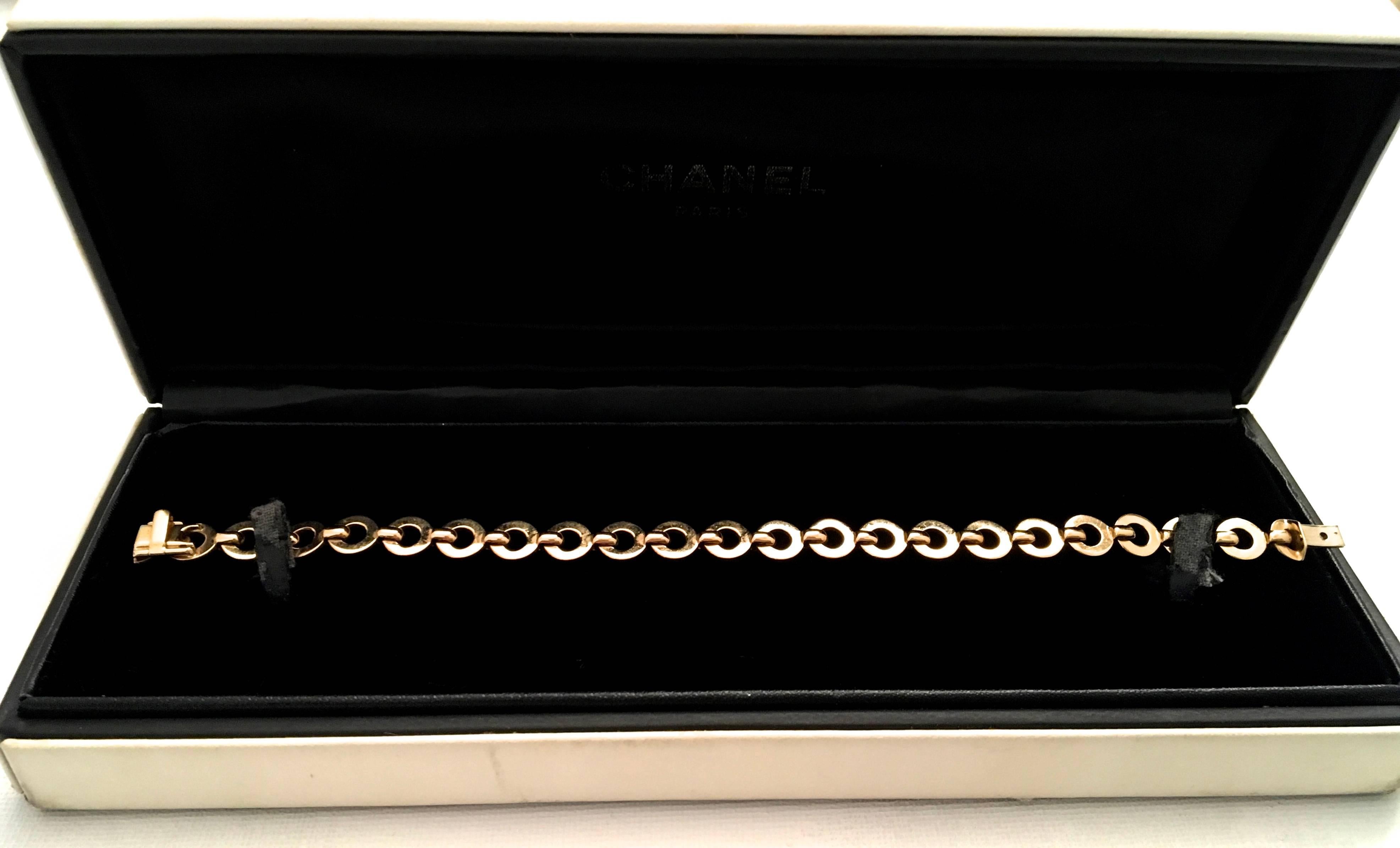 Rare Chanel 18k Gold CC Chain Bracelet  For Sale 6