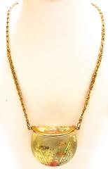 Rare Lucite Fish Bowl Necklace