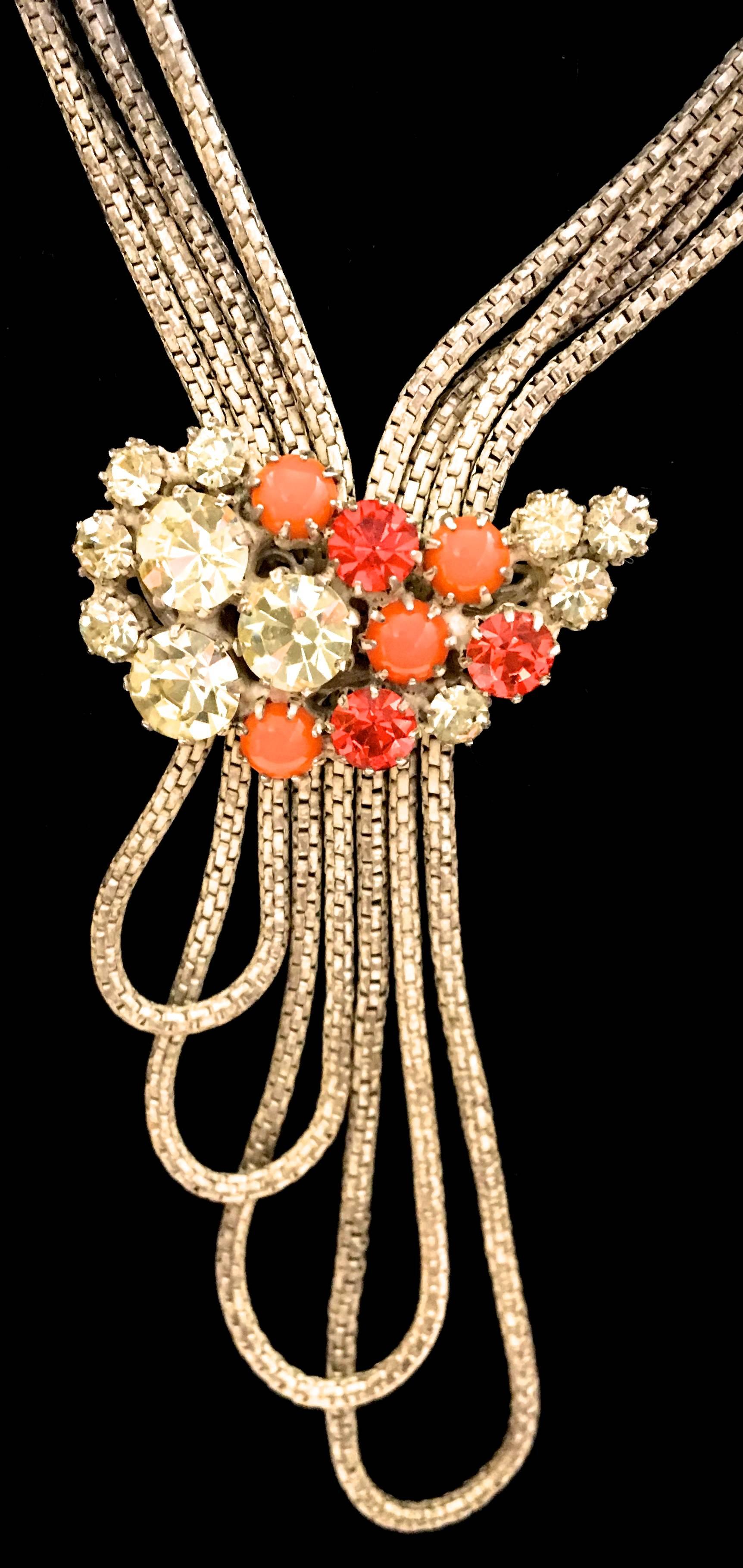 Elaborate Multi-strand Rhinetsone Necklace For Sale 1