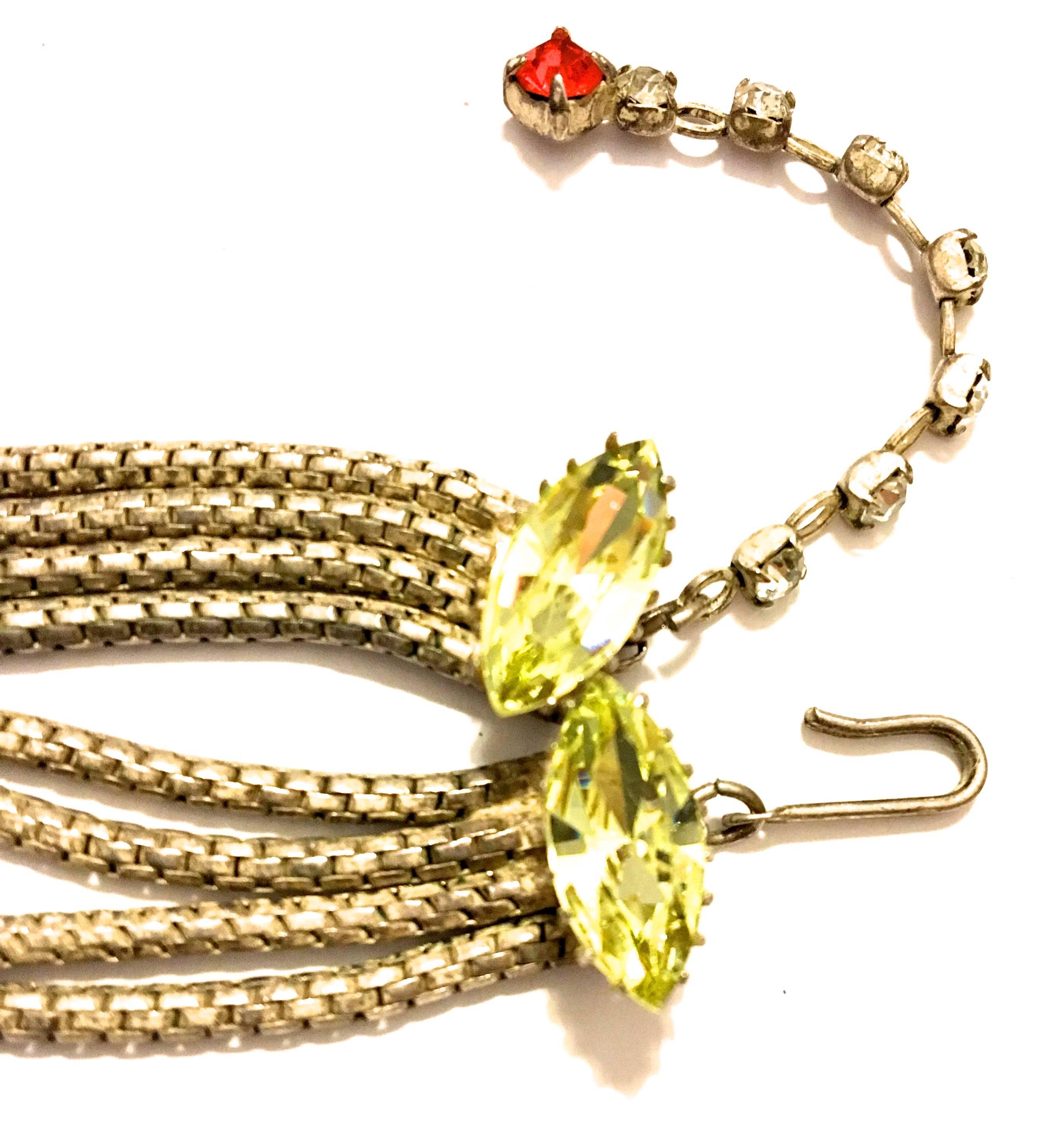 Women's Elaborate Multi-strand Rhinetsone Necklace For Sale