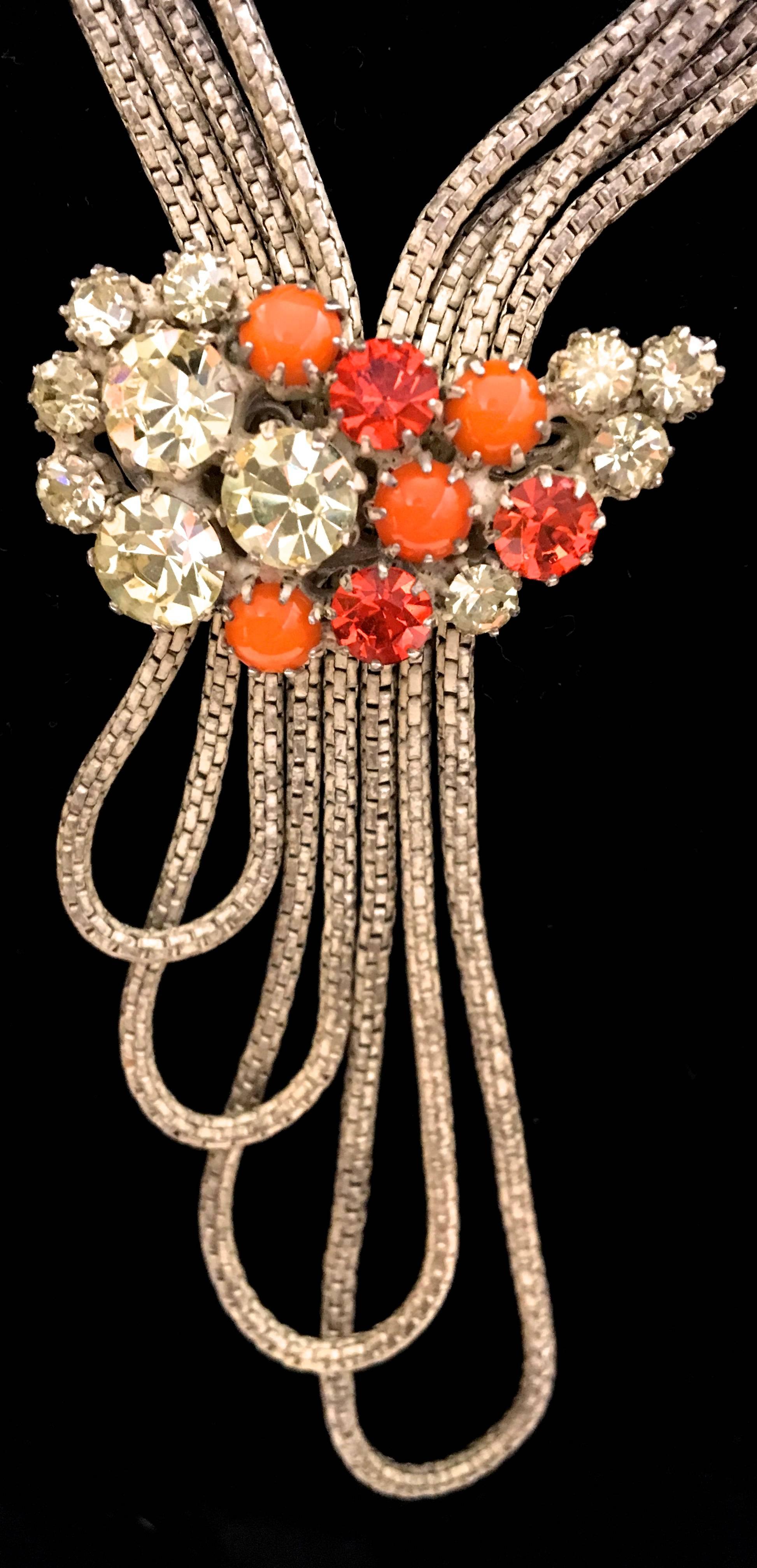 Elaborate Multi-strand Rhinetsone Necklace For Sale 4