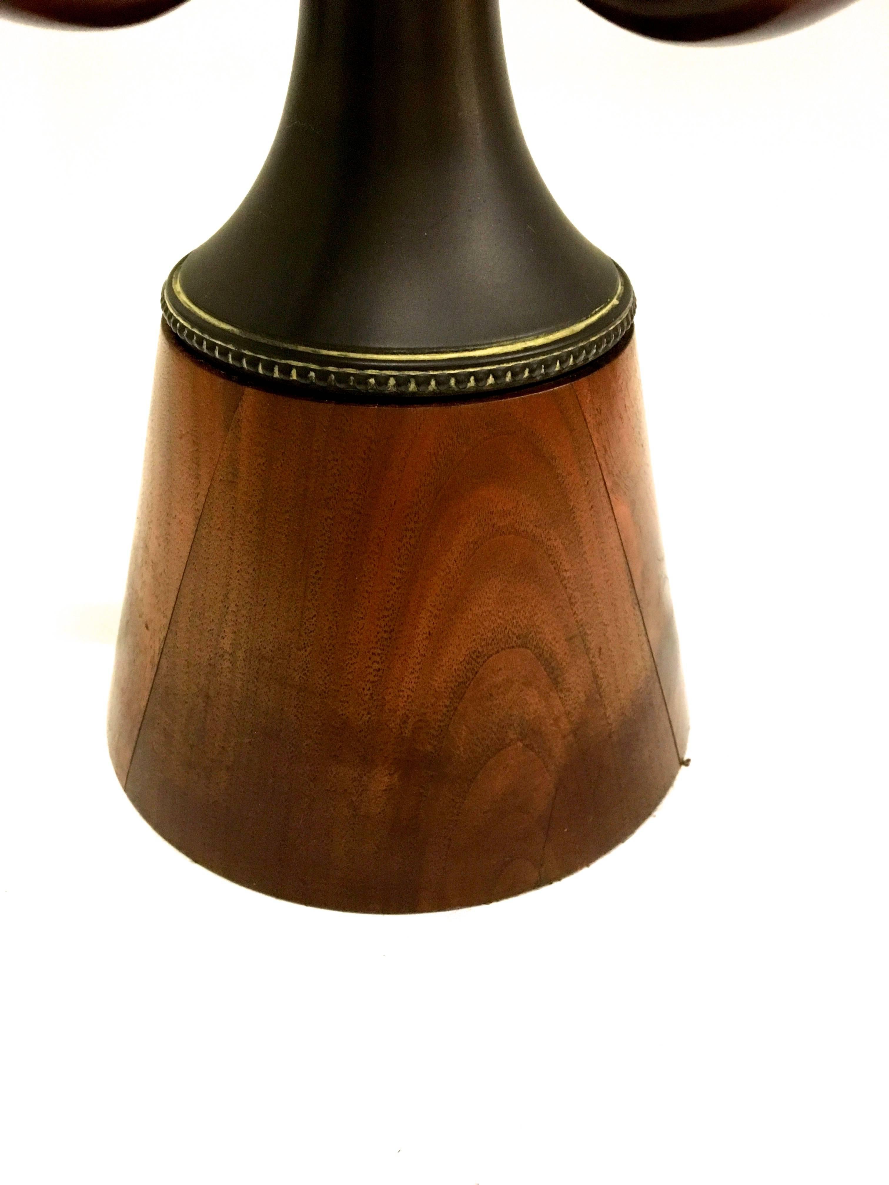 Ornate Mid Century Modern Lamp - Walnut 1960s/1970s  In Excellent Condition For Sale In Boca Raton, FL