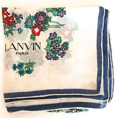 Rare 1960's Lanvin Silk Muslin Scarf